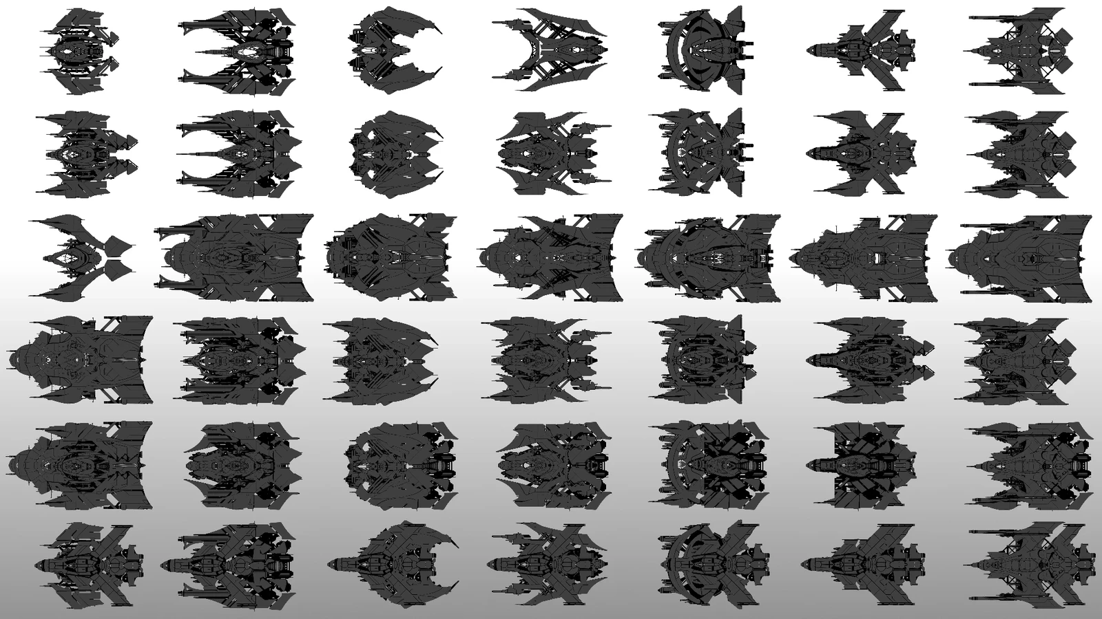 42 ships from 9 silhouettes. 