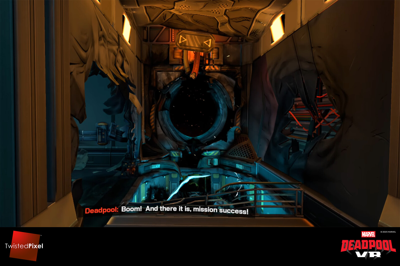 This is the same access point after you throw an explosive into the conduit