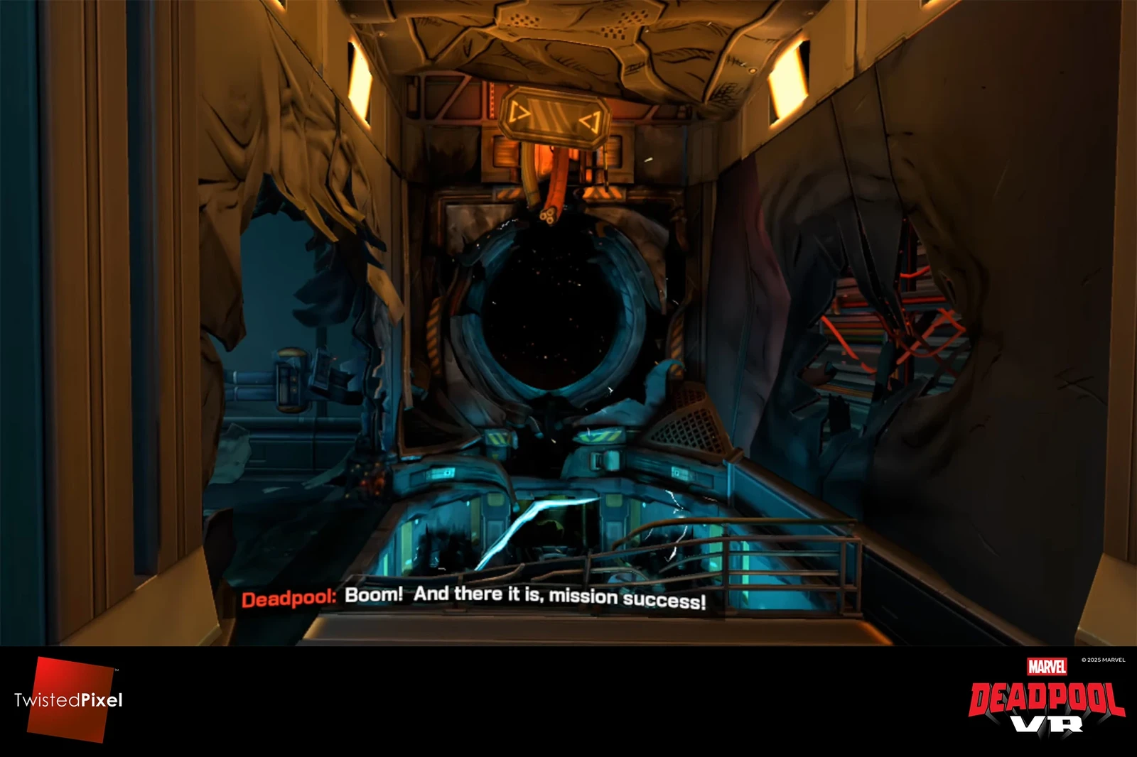 This is the same access point after you throw an explosive into the conduit