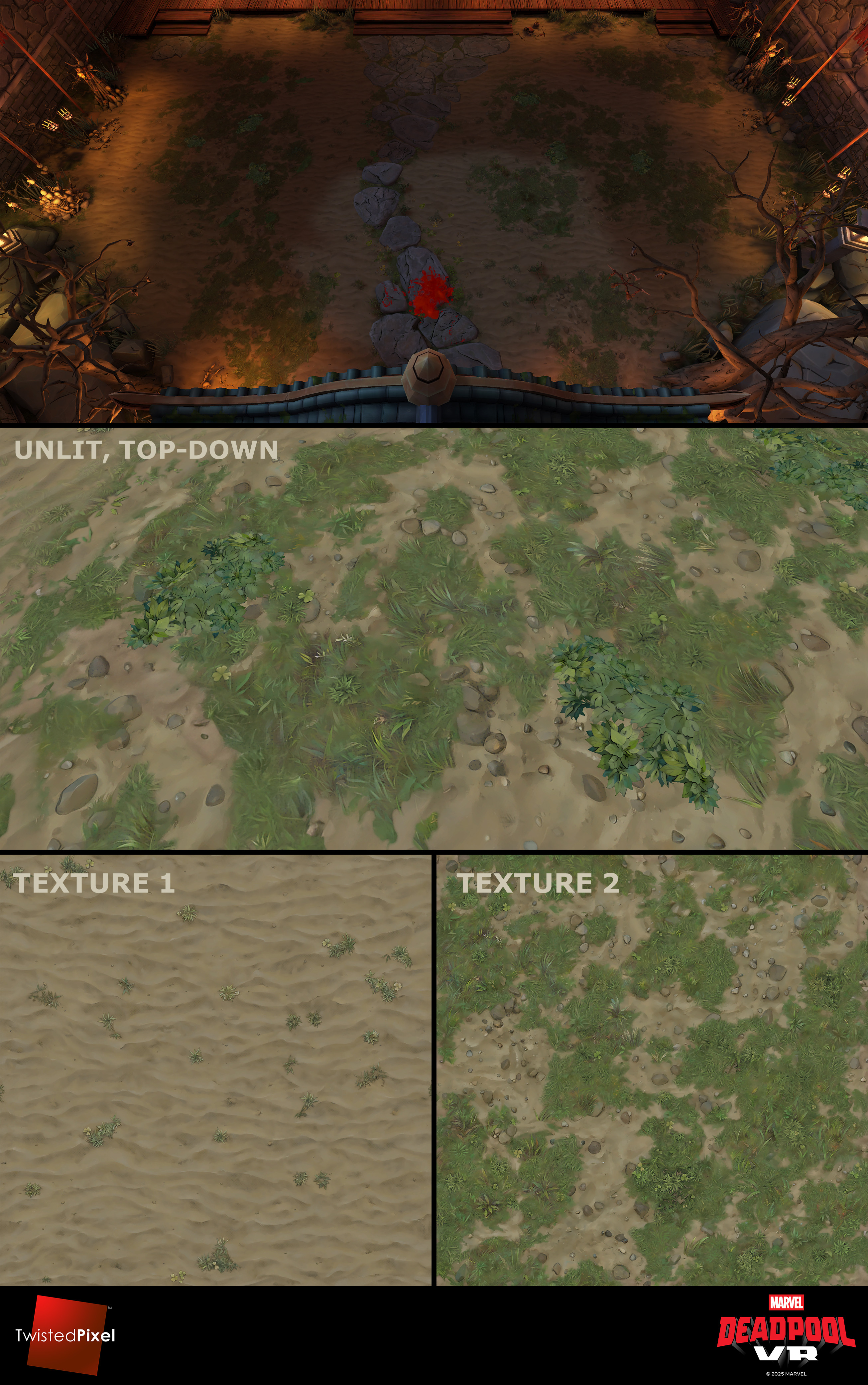 I made the ground, flagstones, blood, and foliage for this area
