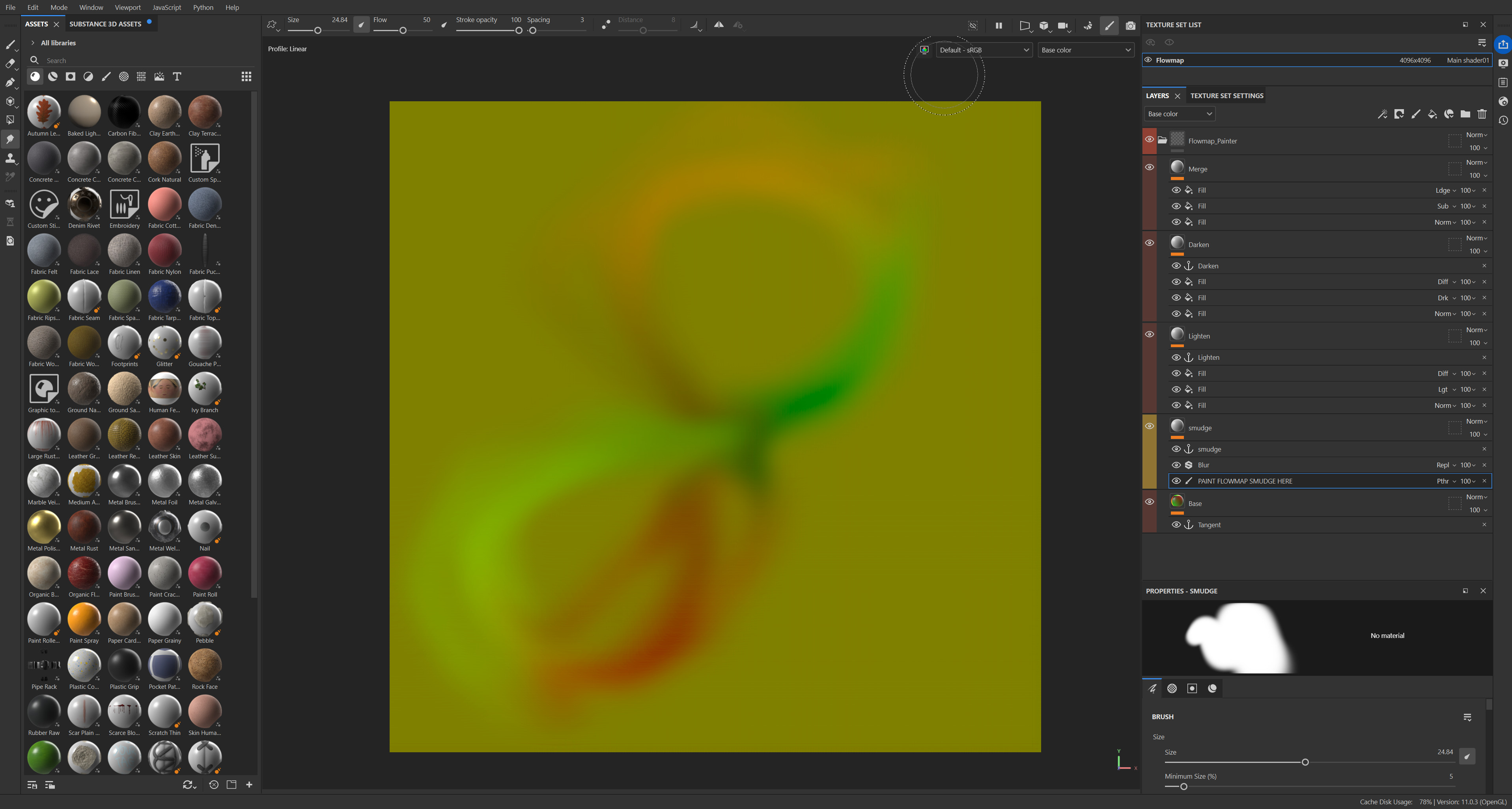 Screengrab of Painter Flowmap Smart Material