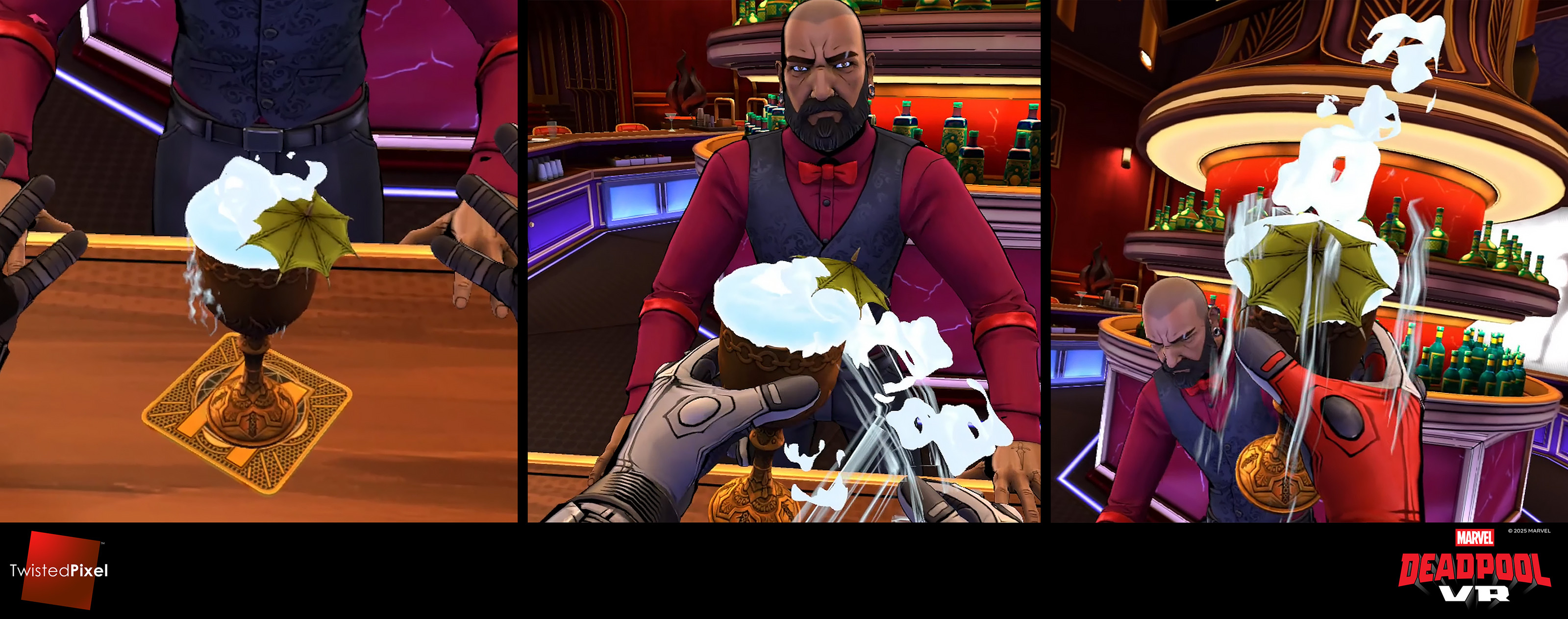 I sculpted this goblet and ghastly drink umbrella in ZBrush, then textured it in Substance Painter