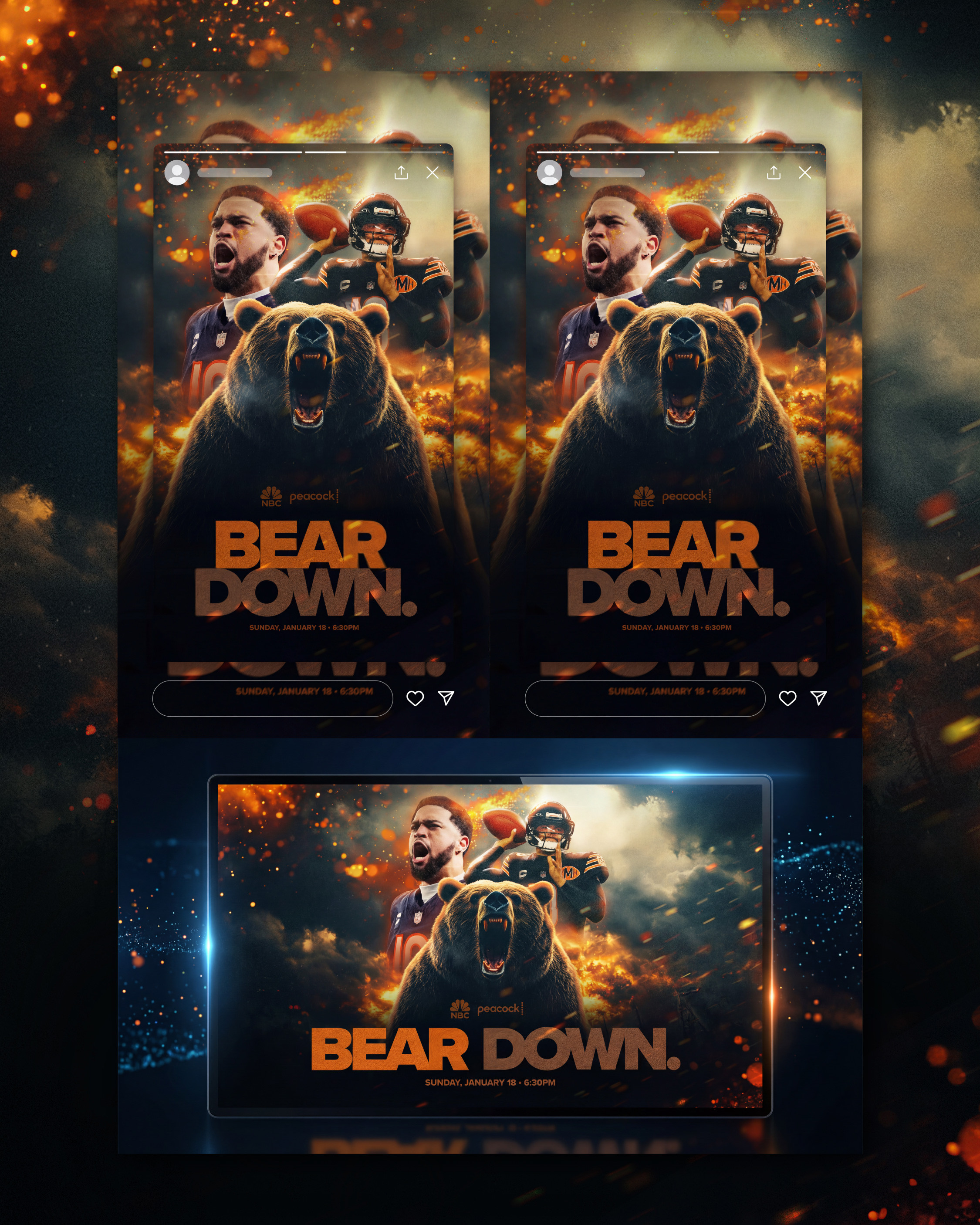 Platform-ready executions across social and digital surfaces.
The artwork maintains clarity, contrast, and visual hierarchy across multiple screen sizes and aspect ratios.