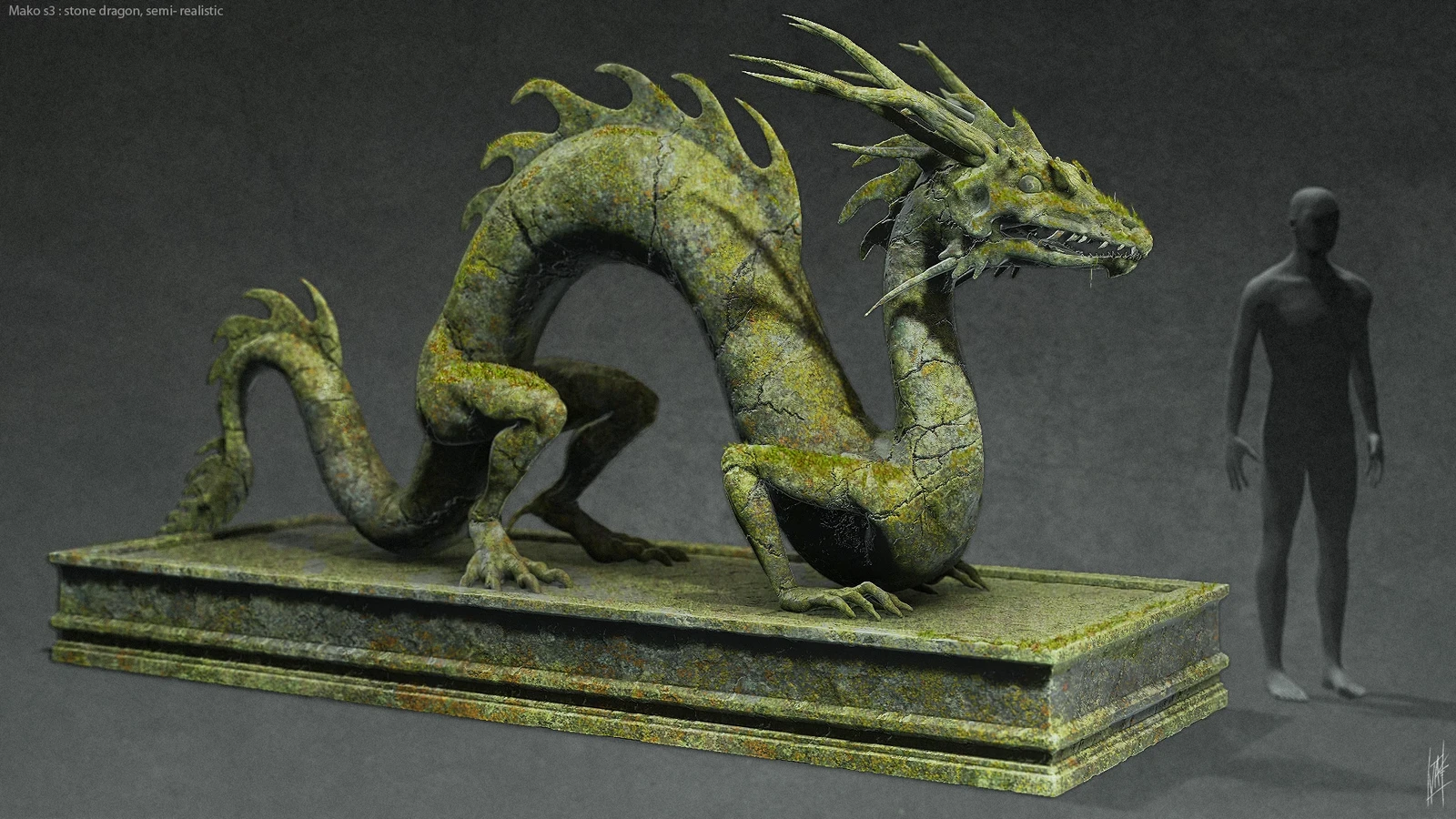 Early stone water dragon concept - more of a realistic creature variant.