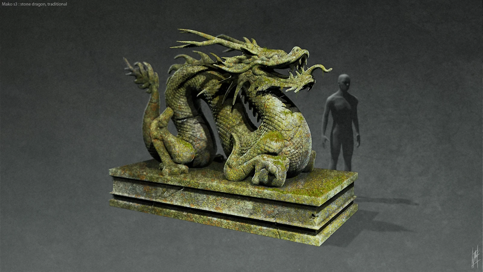 Early stone water dragon concept : I was attempting to reduce the load for the Houdini team.