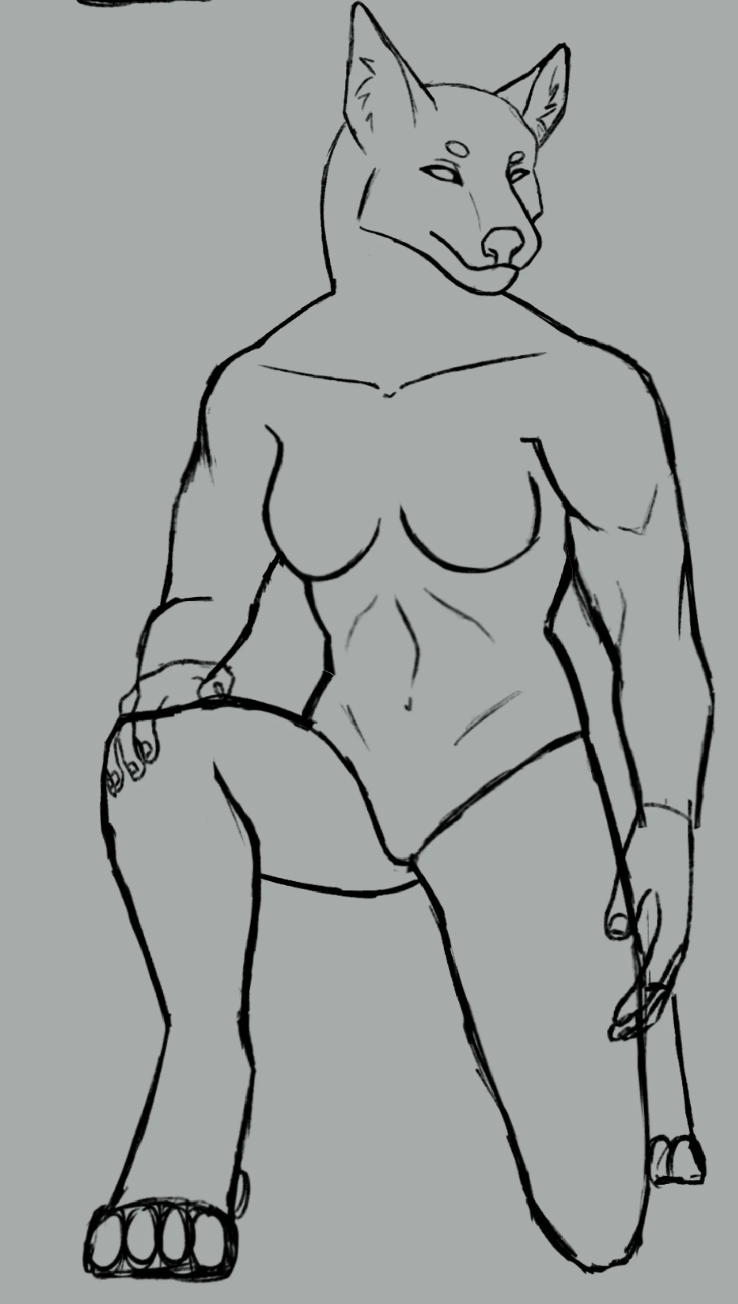 Original pose, although it was too upright and kind of resembled a cat rather than a wolf.
