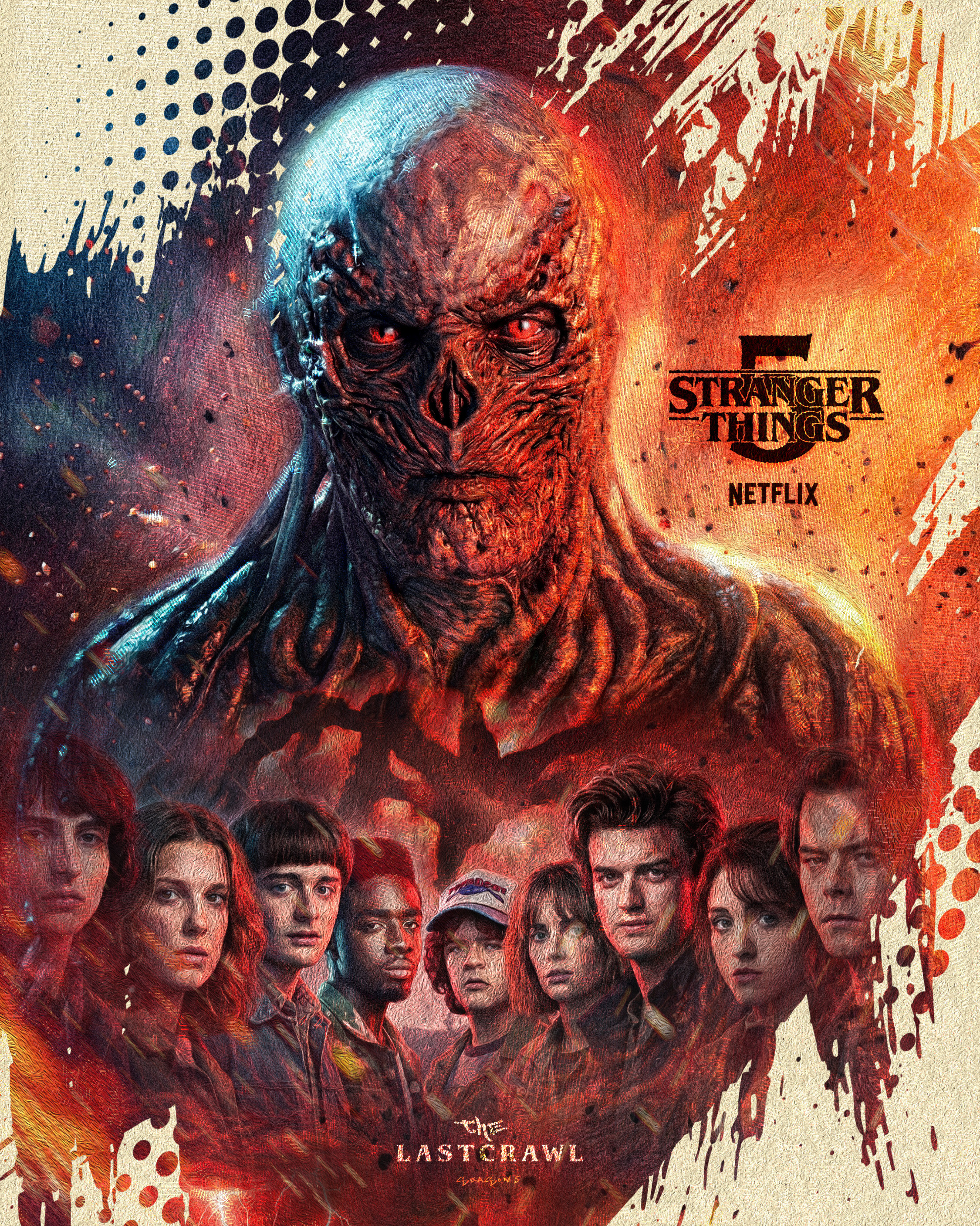 Primary cinematic key art exploring the final chapter of Stranger Things.
Designed to feel ominous, painterly, and final - with the Mind Flayer positioned as an unavoidable force