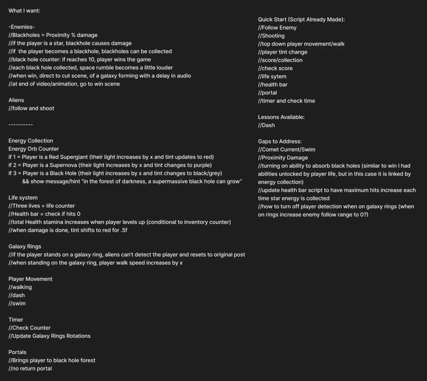 After creating the flow, I created a rough action list, along with script I already had in my archival library.