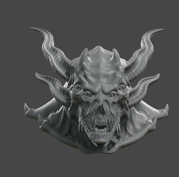 GIF - Close up on  last version of sculpt before client pulled out of project.