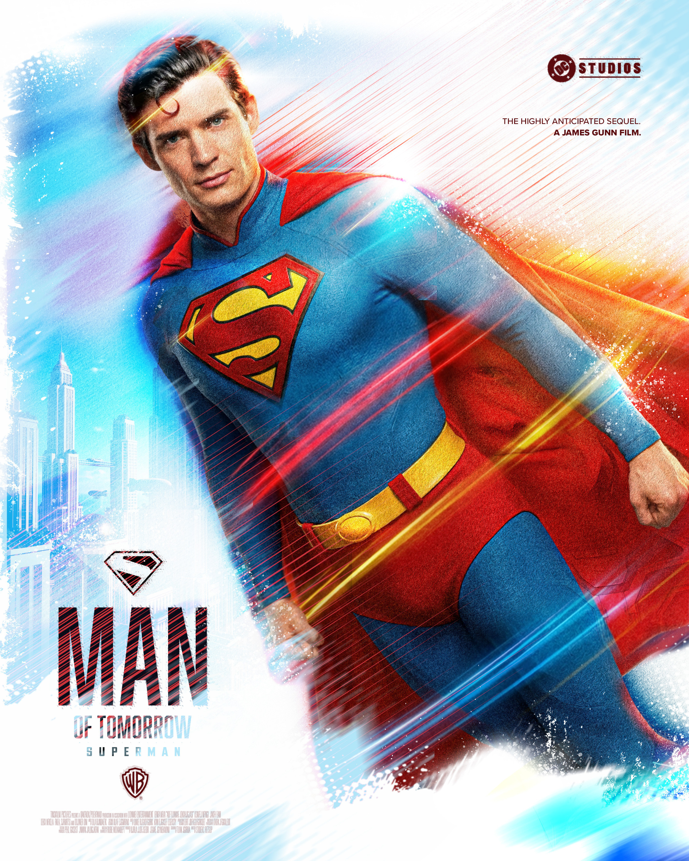 Primary theatrical key art for Superman: Man of Tomorrow.
Designed to balance legacy iconography with forward momentum  - optimism, scale, and restraint.