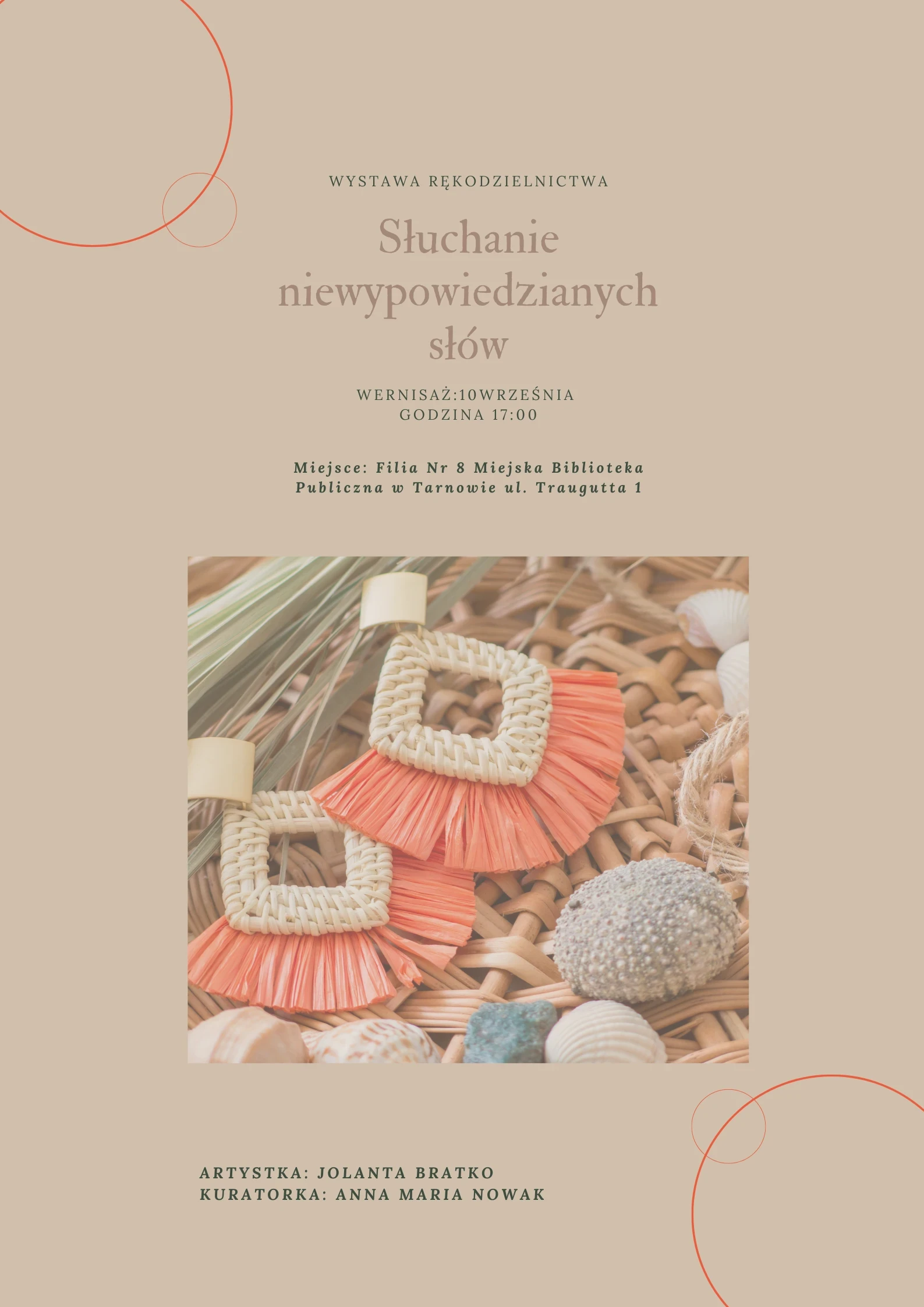 3 version B
A poster promoting a handicraft vernissage, with an elegant photo of jewelry, emphasizing its unique character. The goal was to highlight the finesse of the artists' work with subtle, beige colors.
