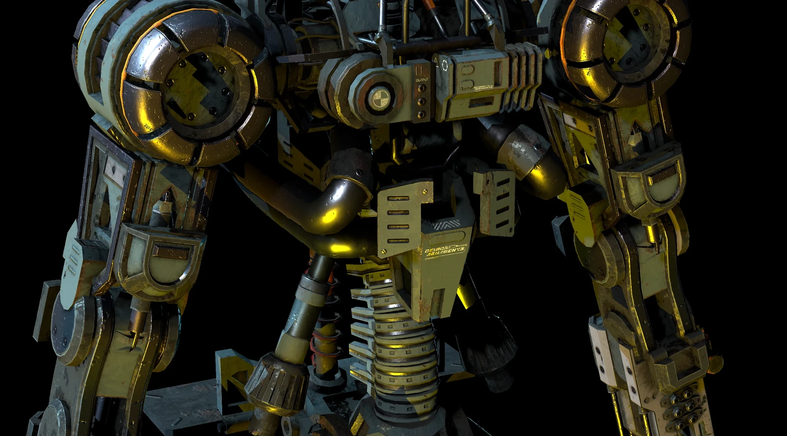 Closer look at the internal organs behind the detachable armour 