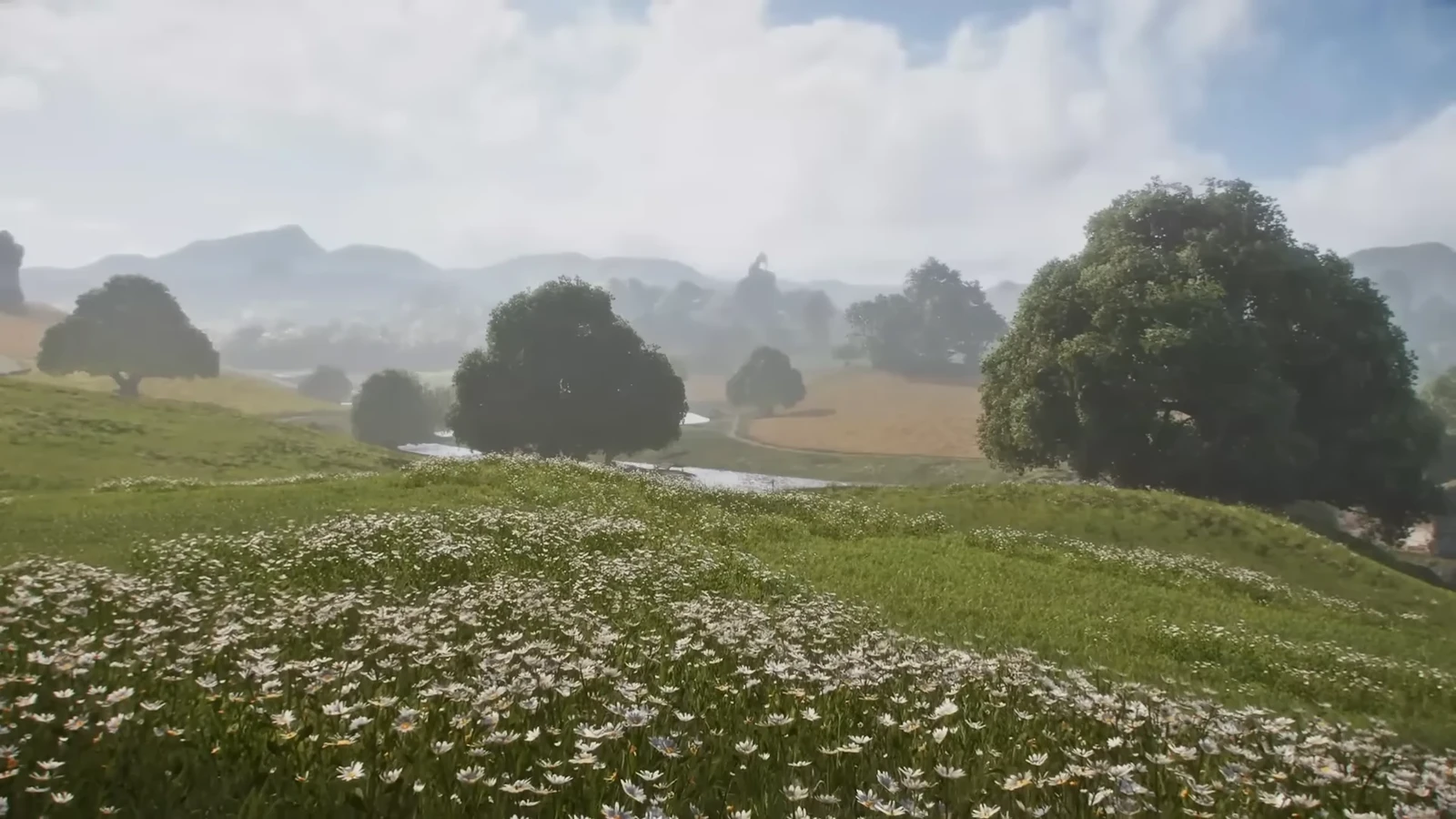 These rolling hills are an example of our Open World work via terrain sculpting and procedural tools.