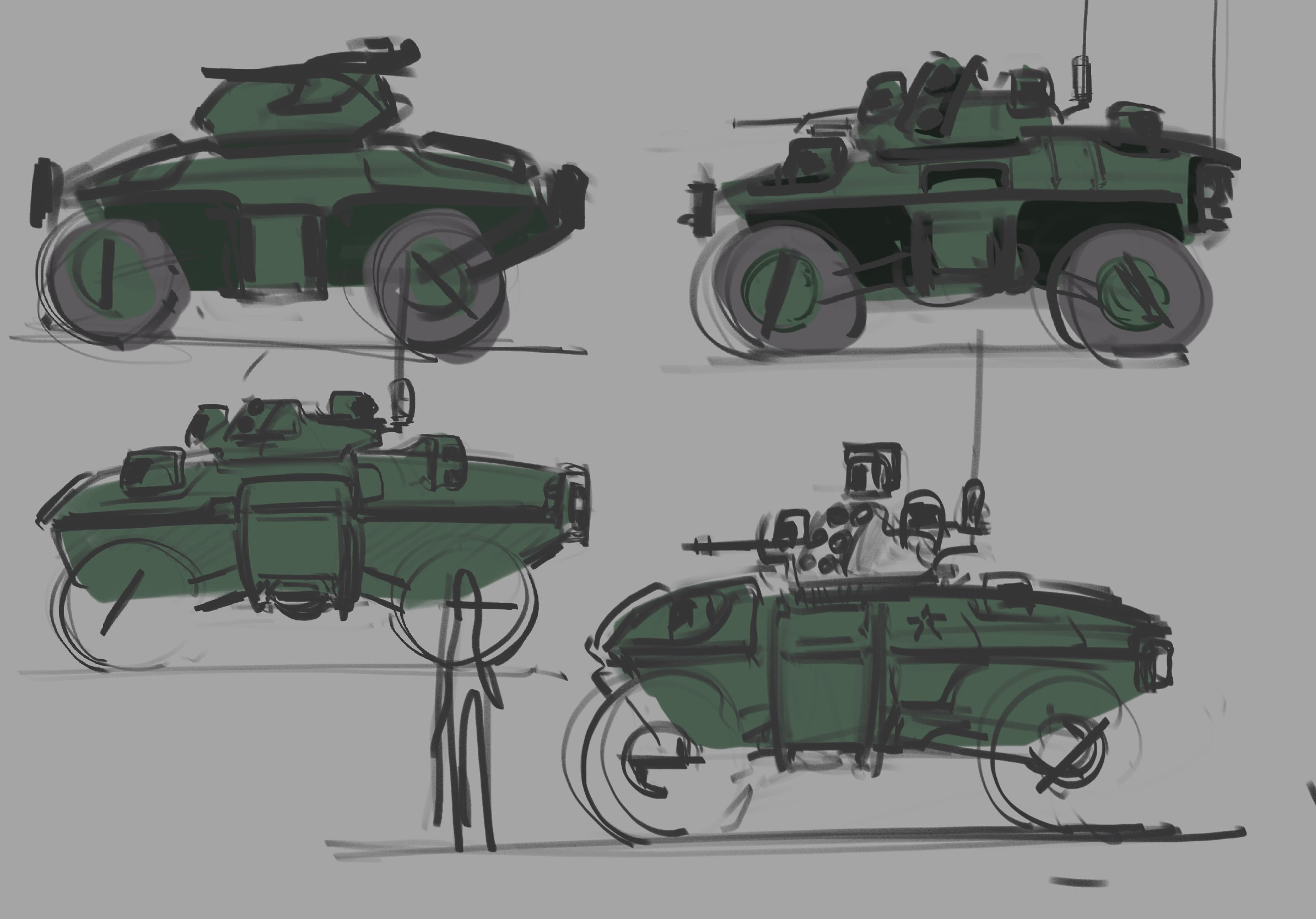 The project began with 2D sketching. Various ideas were quickly developed to identify the final design suitable for the next development phase.