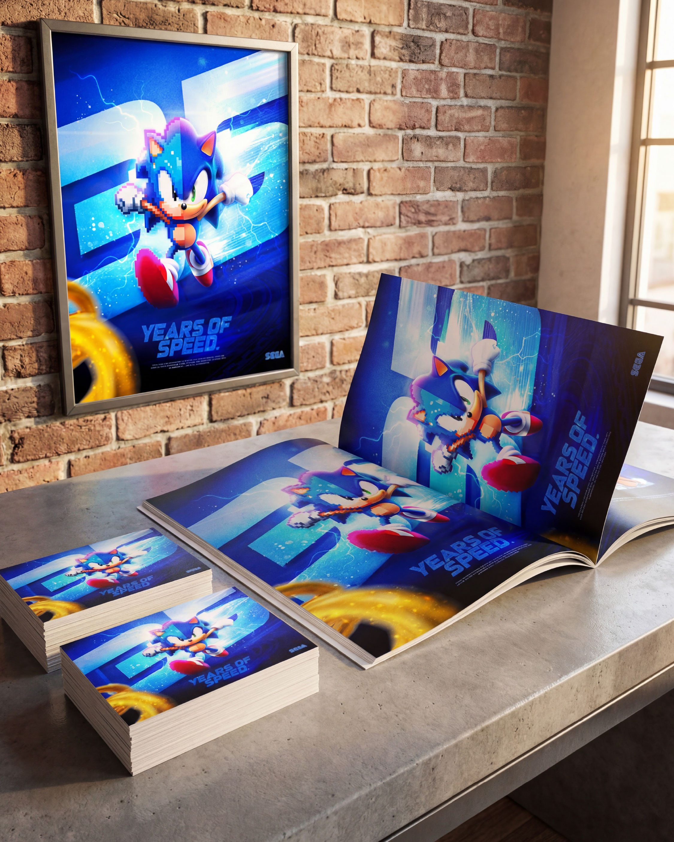 Print applications including posters, books, and framed pieces designed for retail, editorial, and collector-focused environments