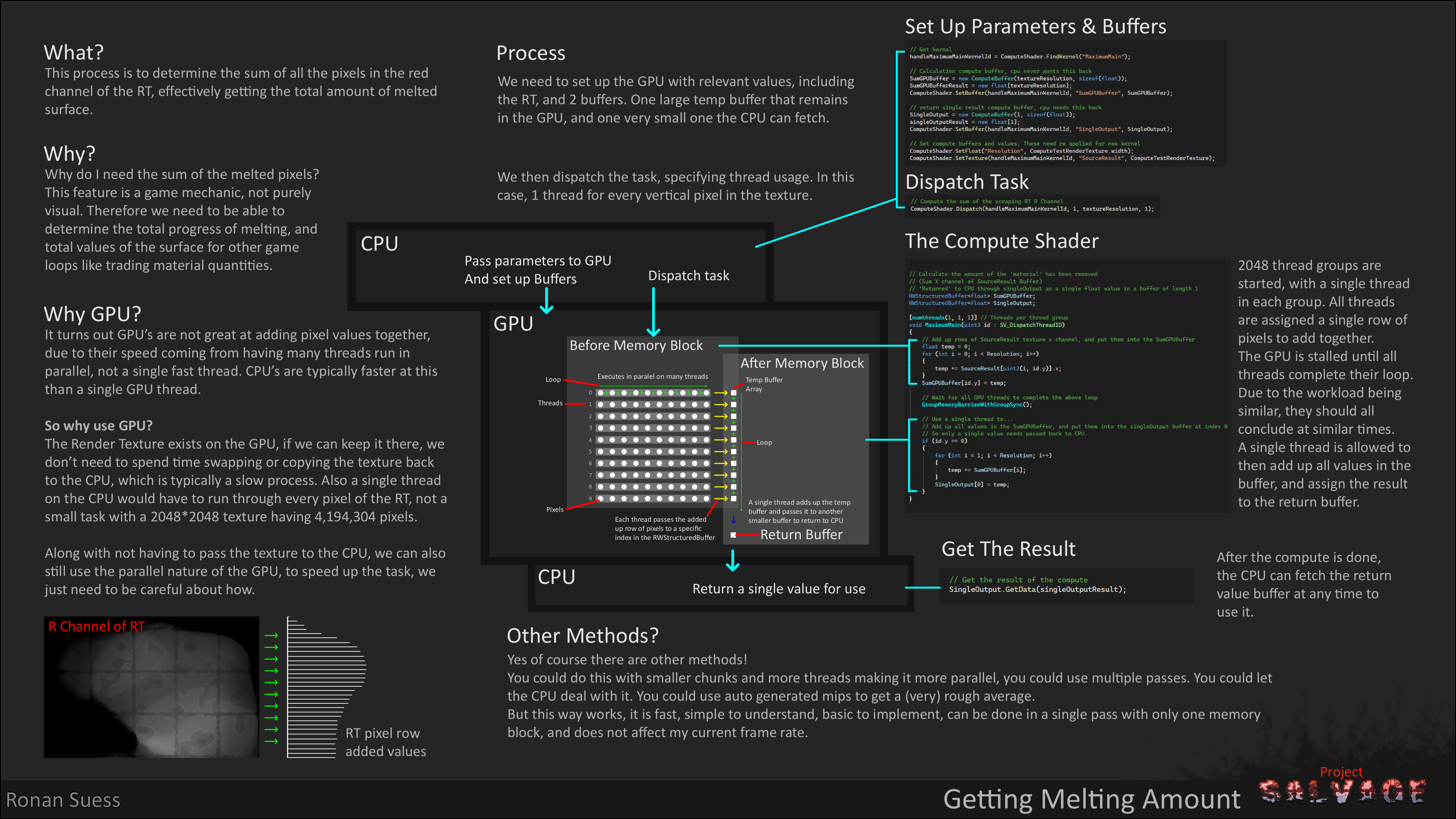 Being a game mechanic, I also thought it important to know how much of the material has been worn away. This is an additional Compute Shader that returns the amount of the surface that has been worn away.