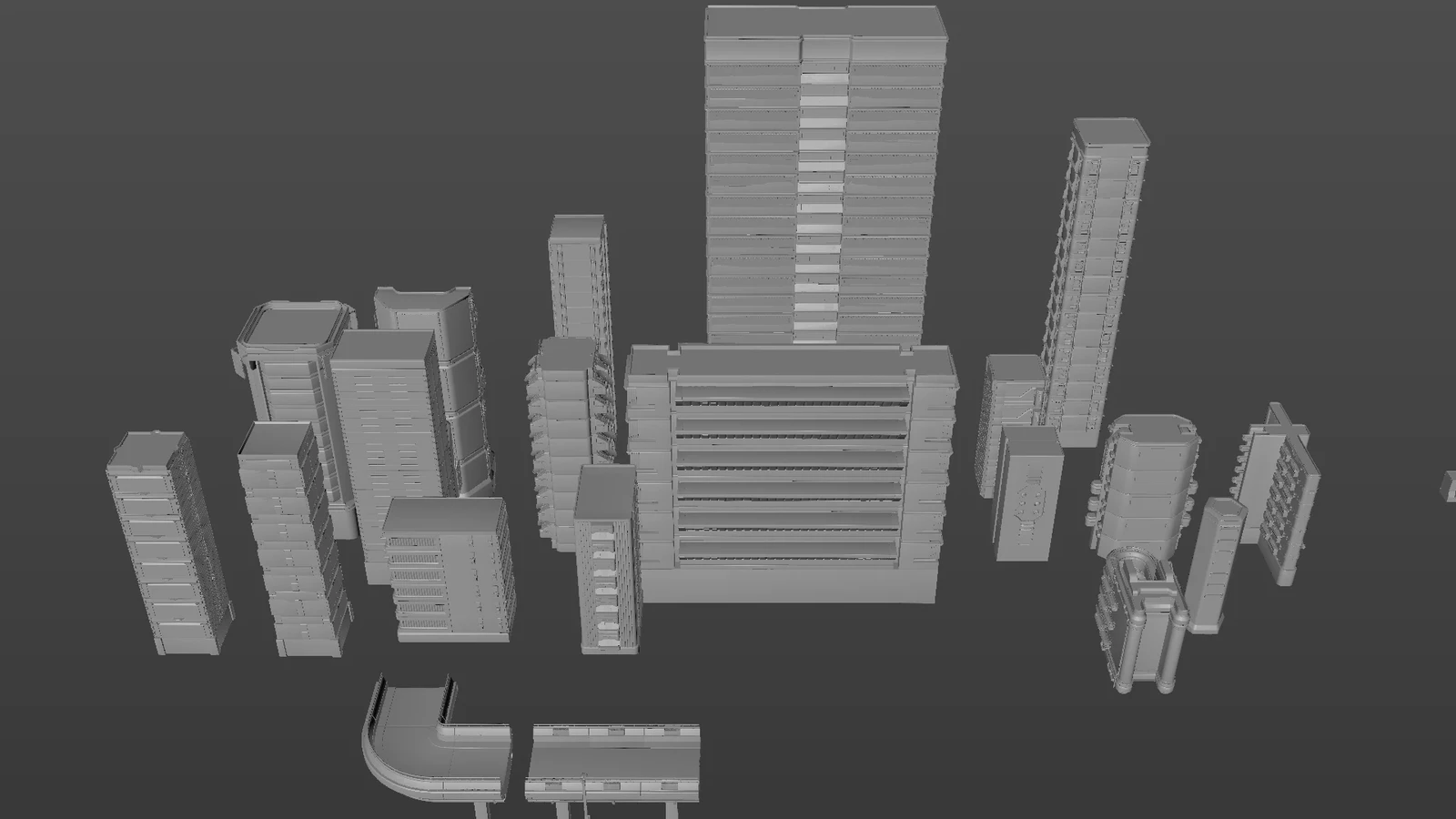 Kitbash set created for the scene