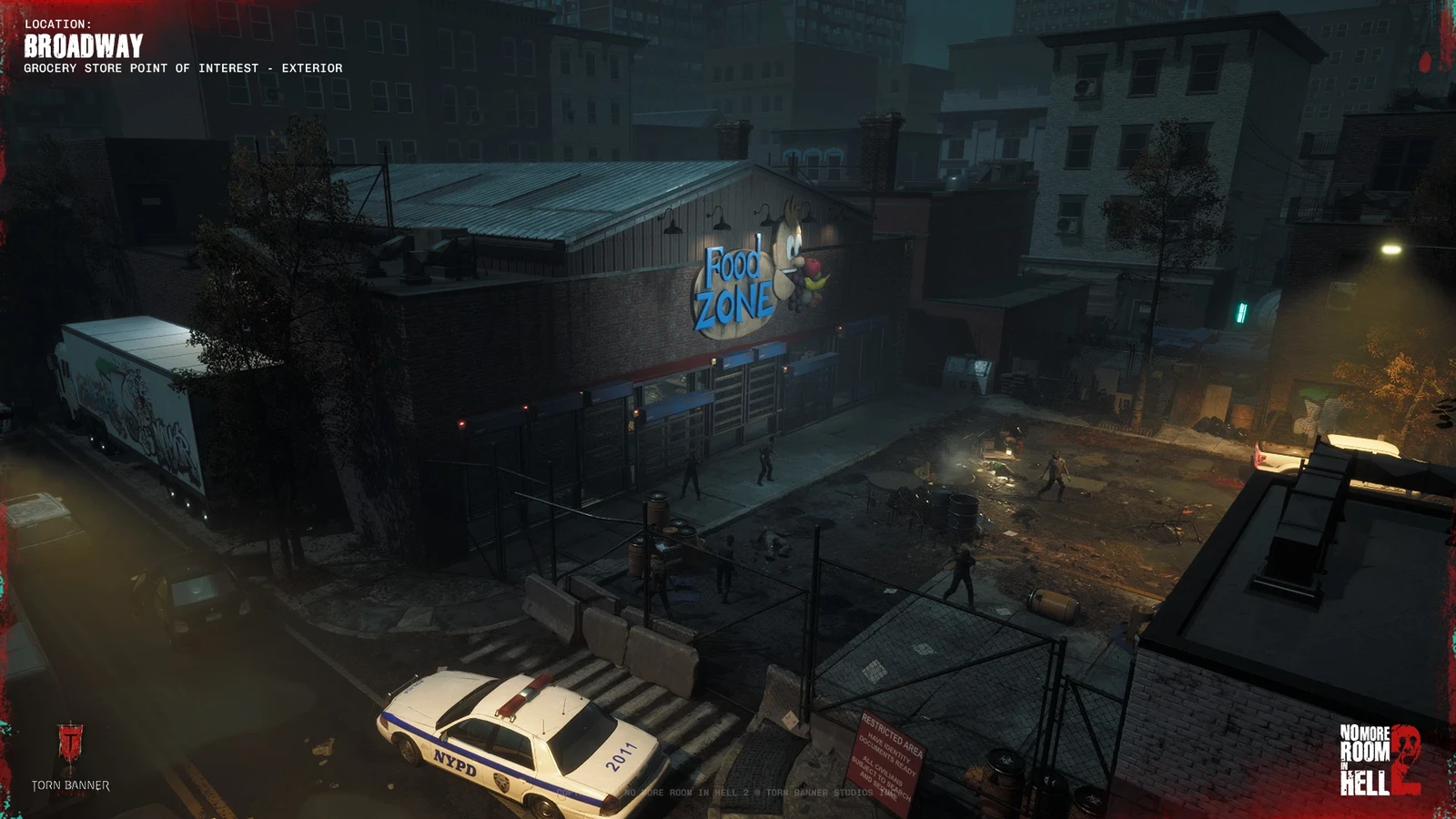 One of three major POIs, supporting replayability through randomized selection.