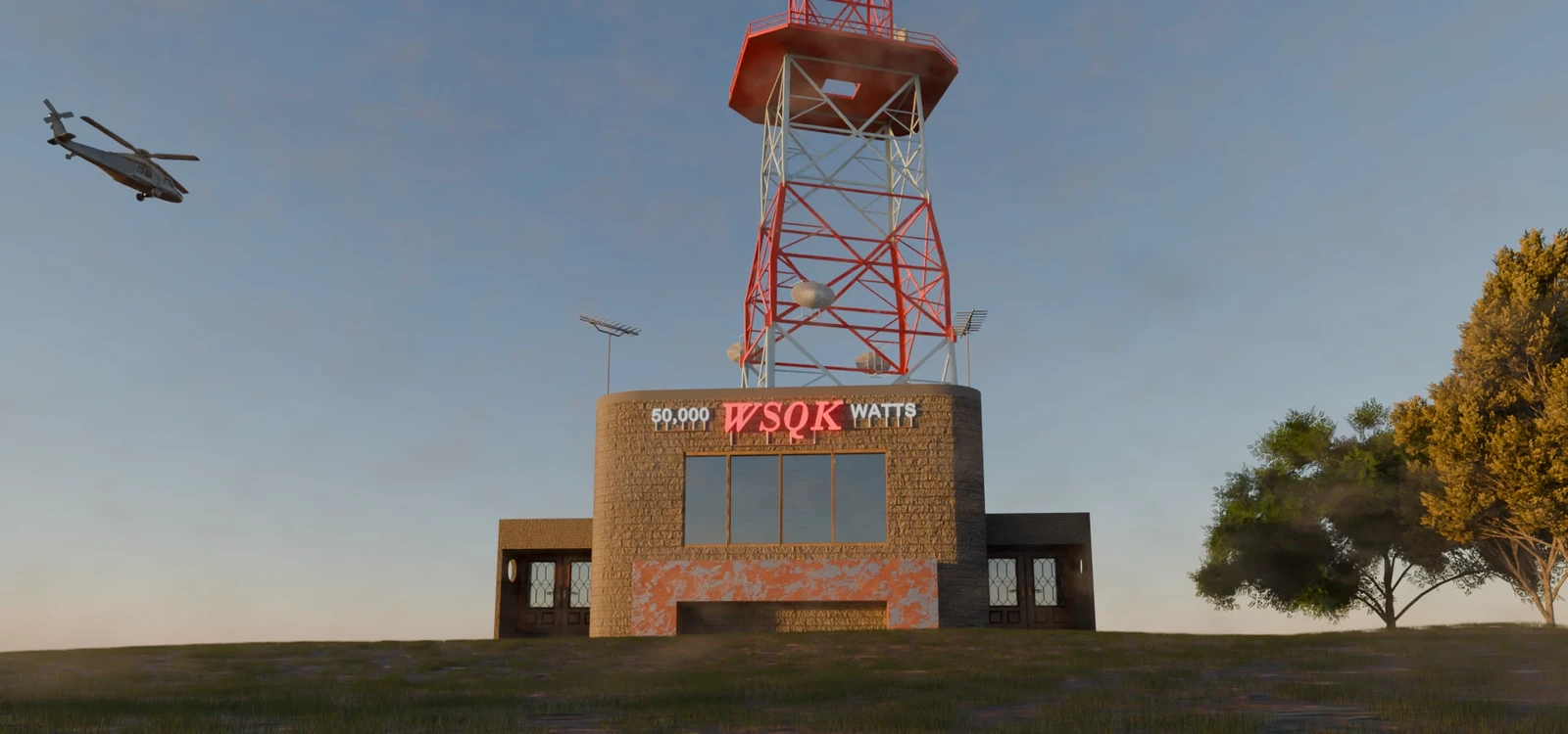 Broadcasting from the edge of nowhere — WSQK Radio Tower brought to life in 3D. 📡