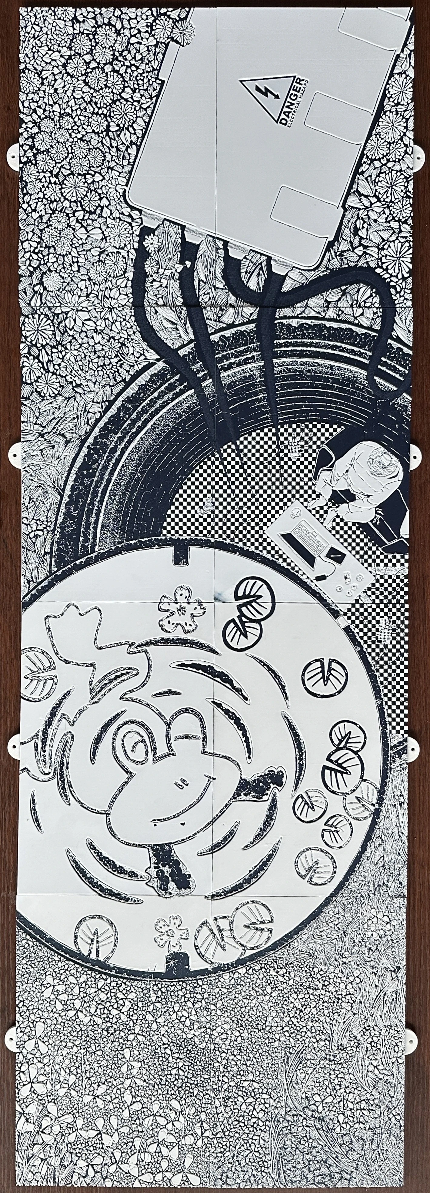 Picture  of a 3d printed tactile illustraion of frog in a well