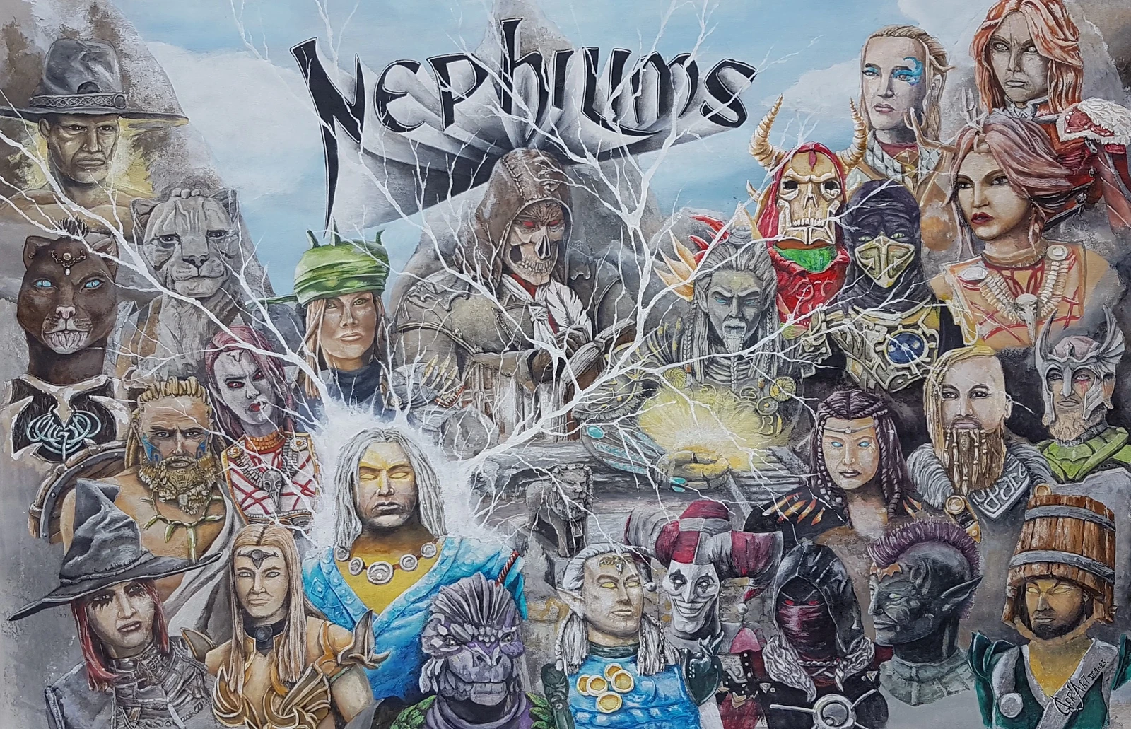 tableau de guilde realisé a la gouache