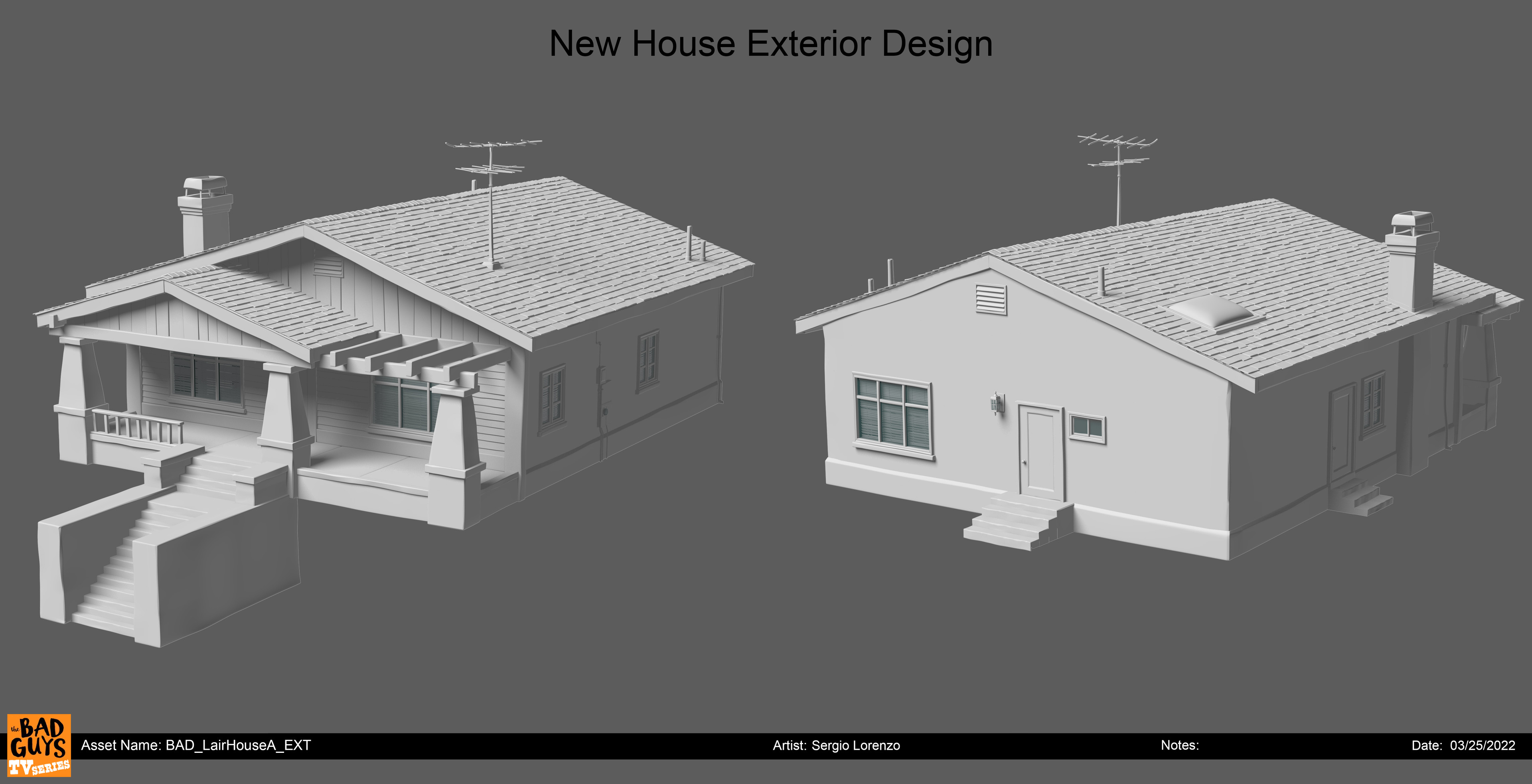 I had a lot of fun creating the hilltop house.  I was responsible for the visual development and modeling.