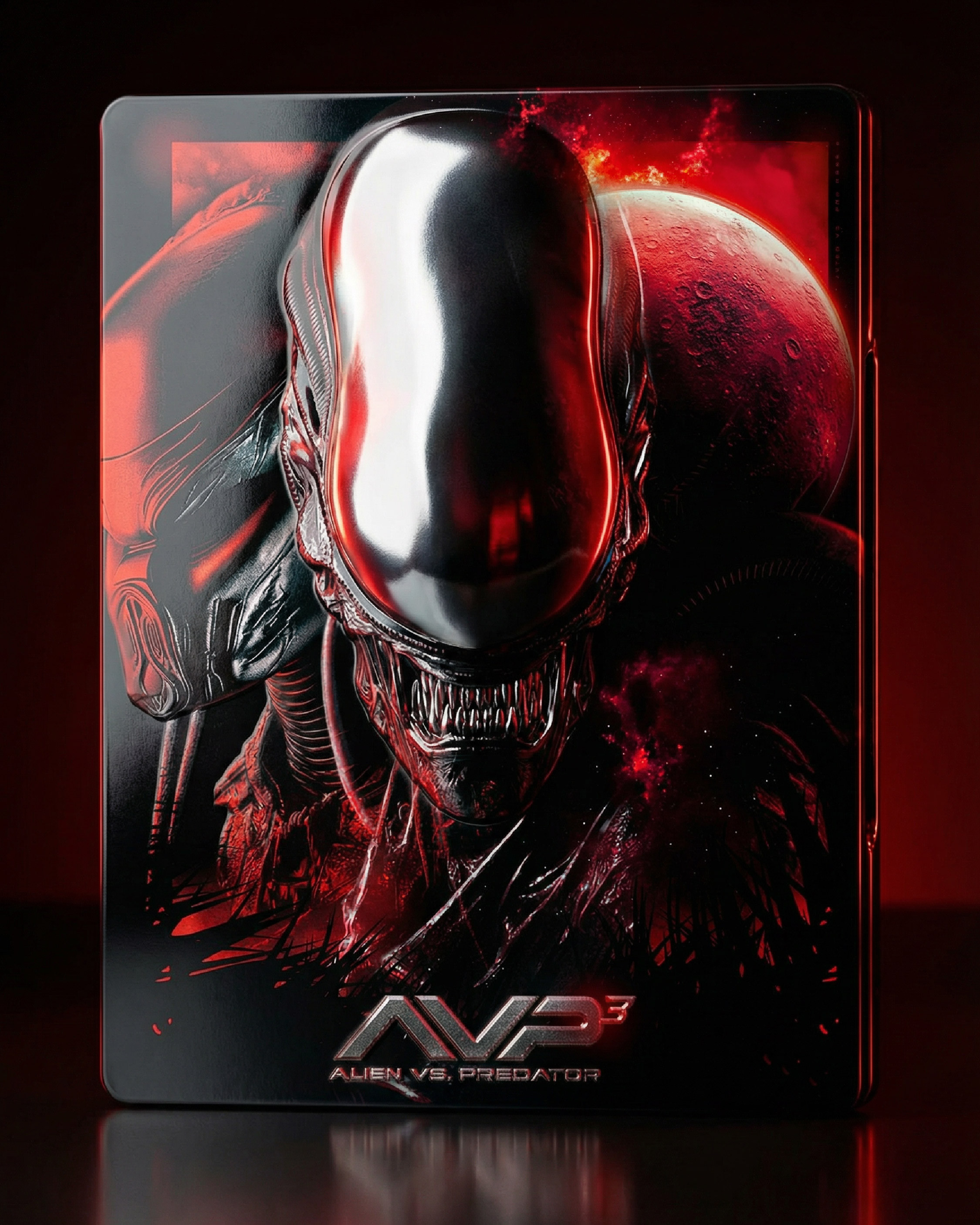 Collector-style packaging mockup exploring how the artwork holds up on premium physical product