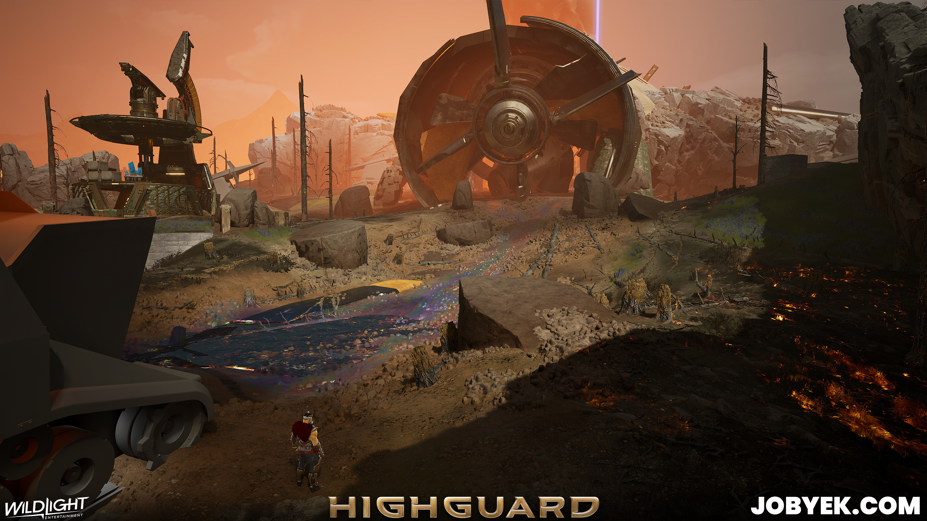 The last area I worked on before the layoff happened - was fleshing out more of the blimp crash trail - directional tree falls, oil spill, etc.