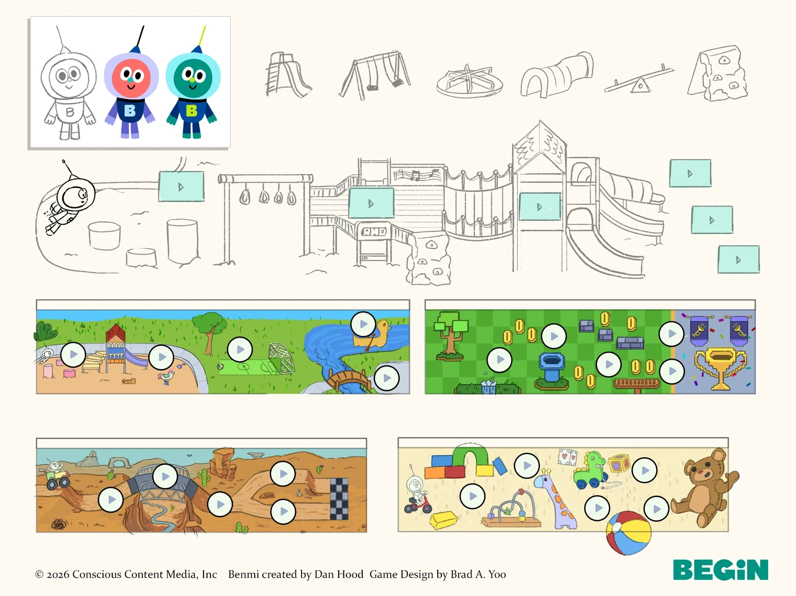 Benmi level designs integrating daily lessons