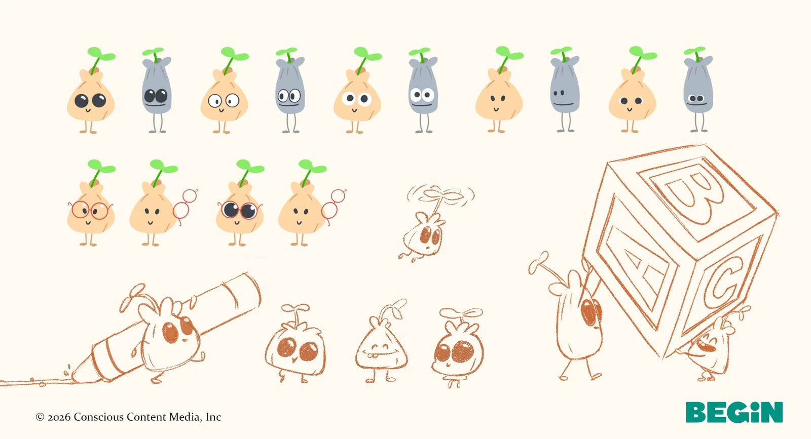 Wippy and the Seedlings style ideation