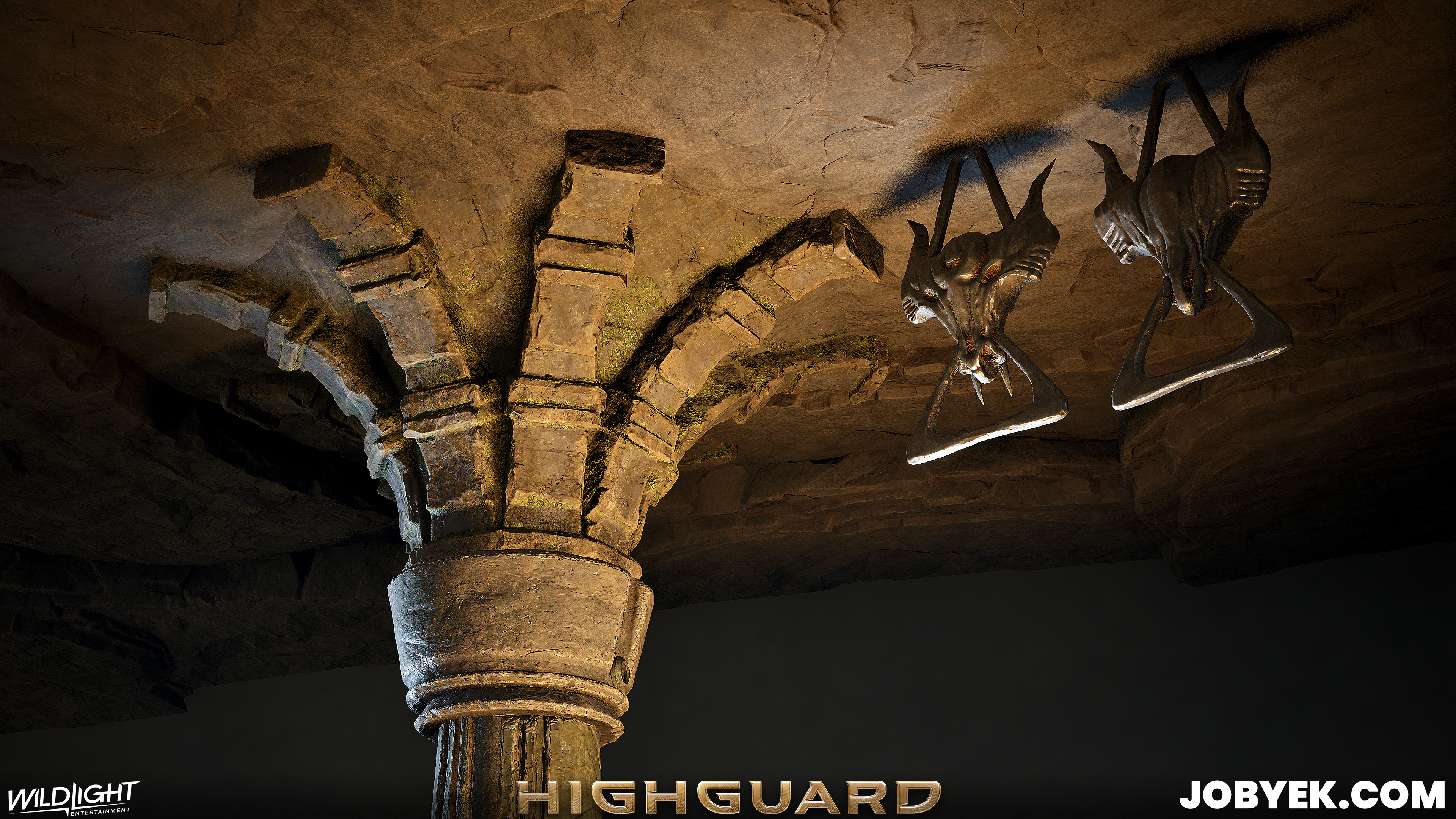 Handled the curved pillar topper sculpt + dragon chain end sculpt (finalized a rough concept model from Nick Schumaker), pillar base was by Steve Hong.