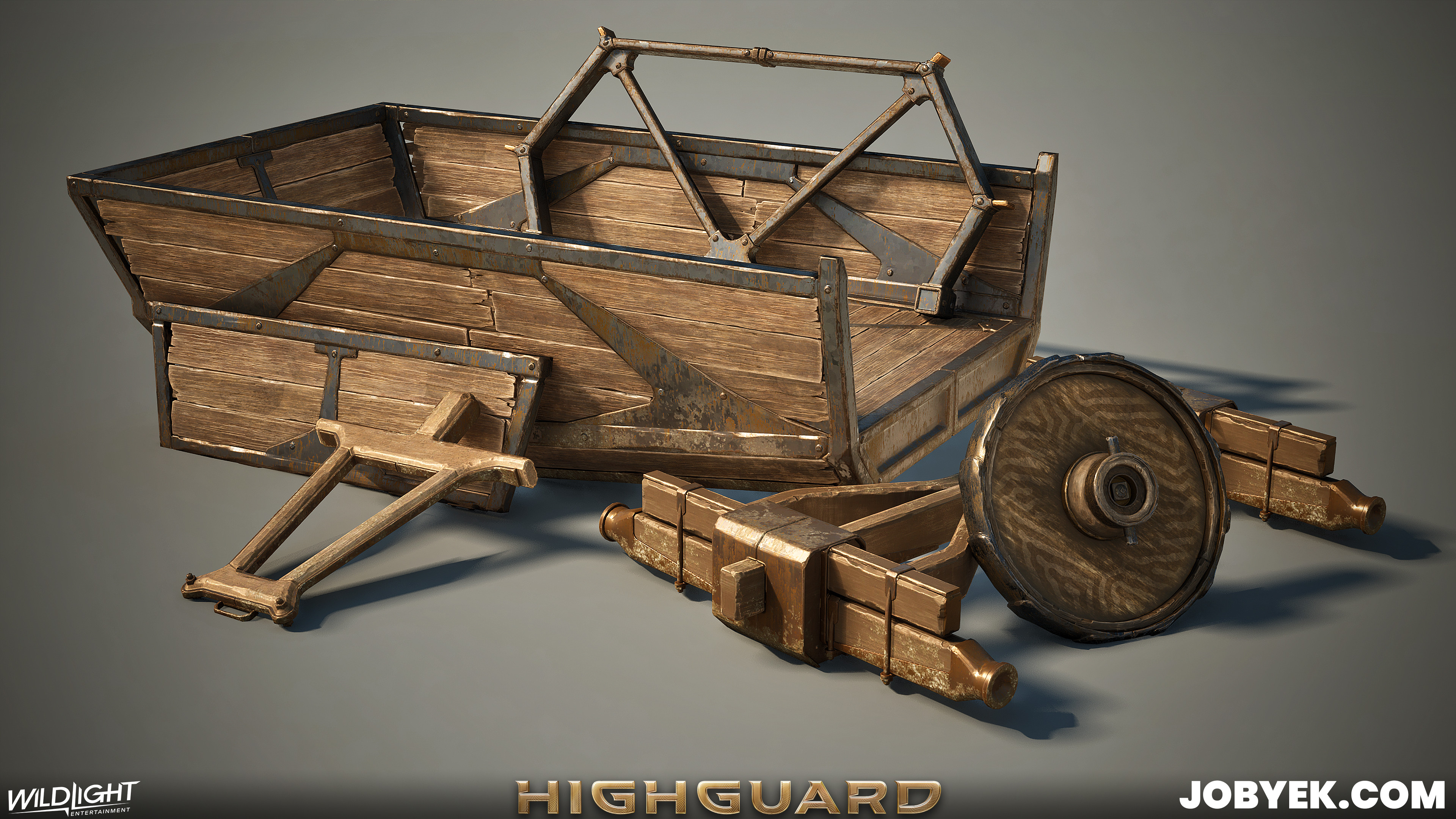 Modular Parts for the Wagon kit. Wood planks on the main body were re-used and re-textured from Jose Zaval's wood plank kit.