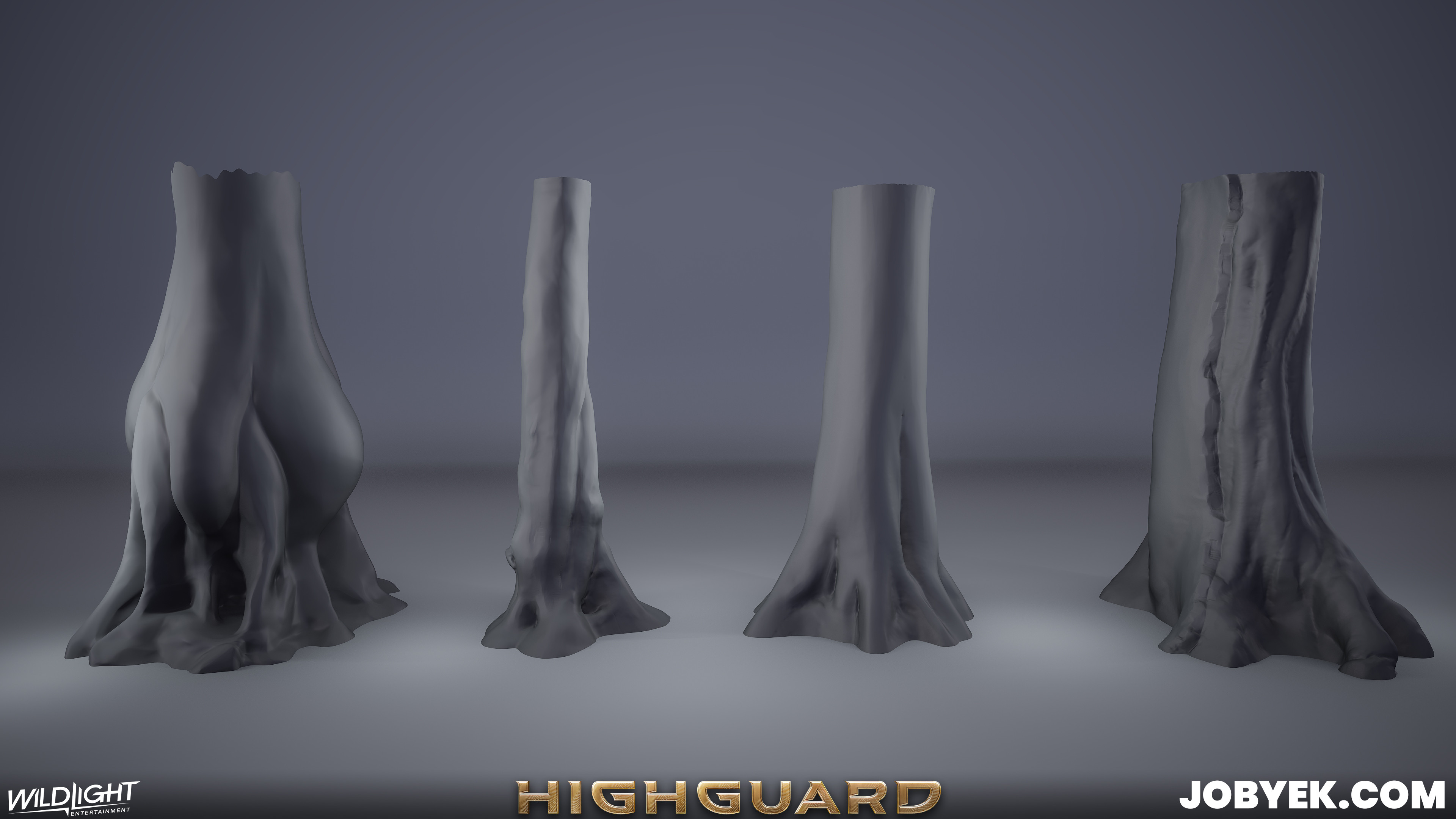 Unique Trunk sculpts - mostly focused on large/medium details as most of the micro details would come from the tiling bark texture.