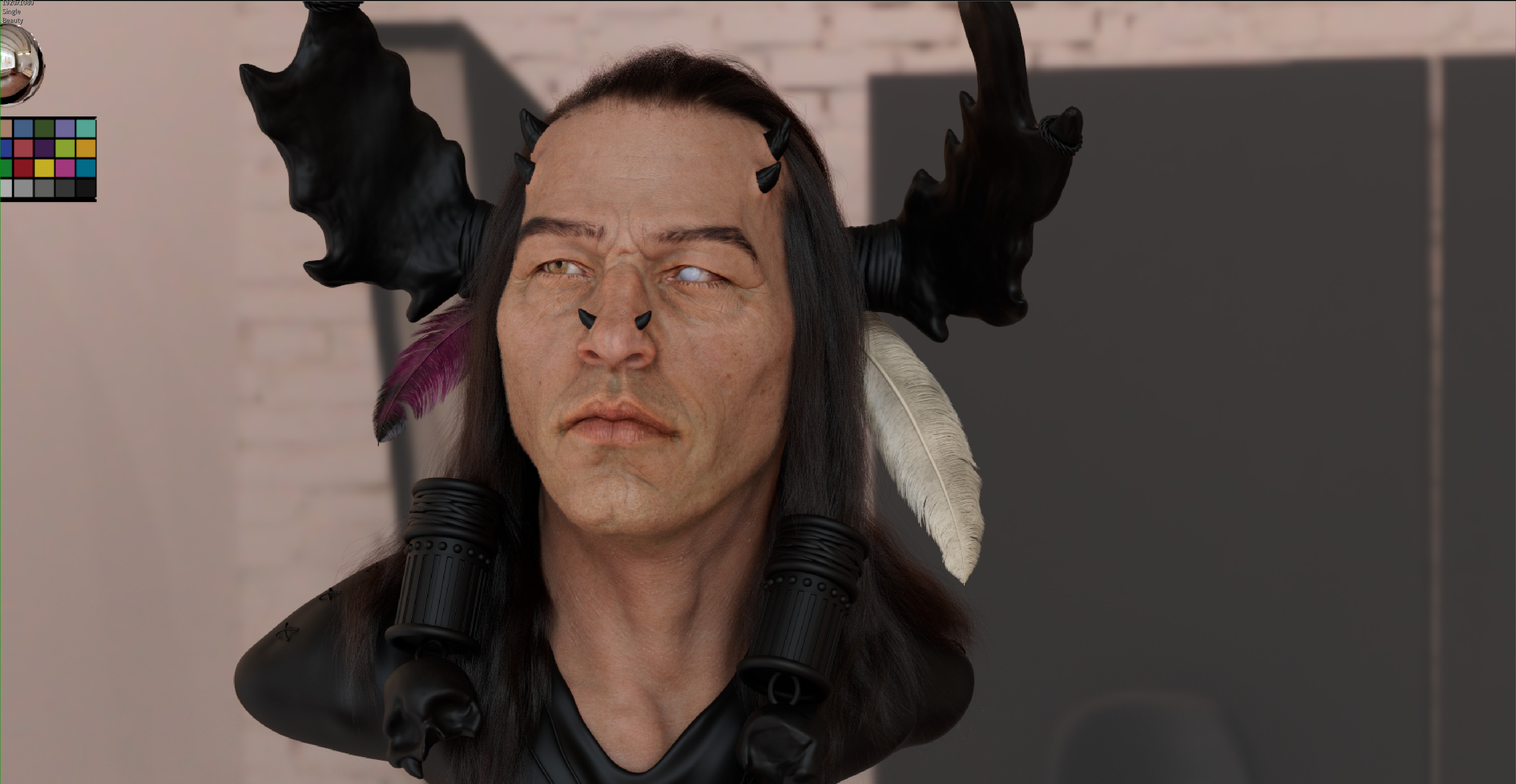 W.I.P responsible for uv's, topology, texture, shading and groom. Model by Felipe Mendonca.