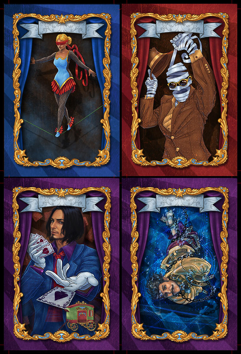 Acrobat, Invisible Man, Card Trickster, Escape Artist