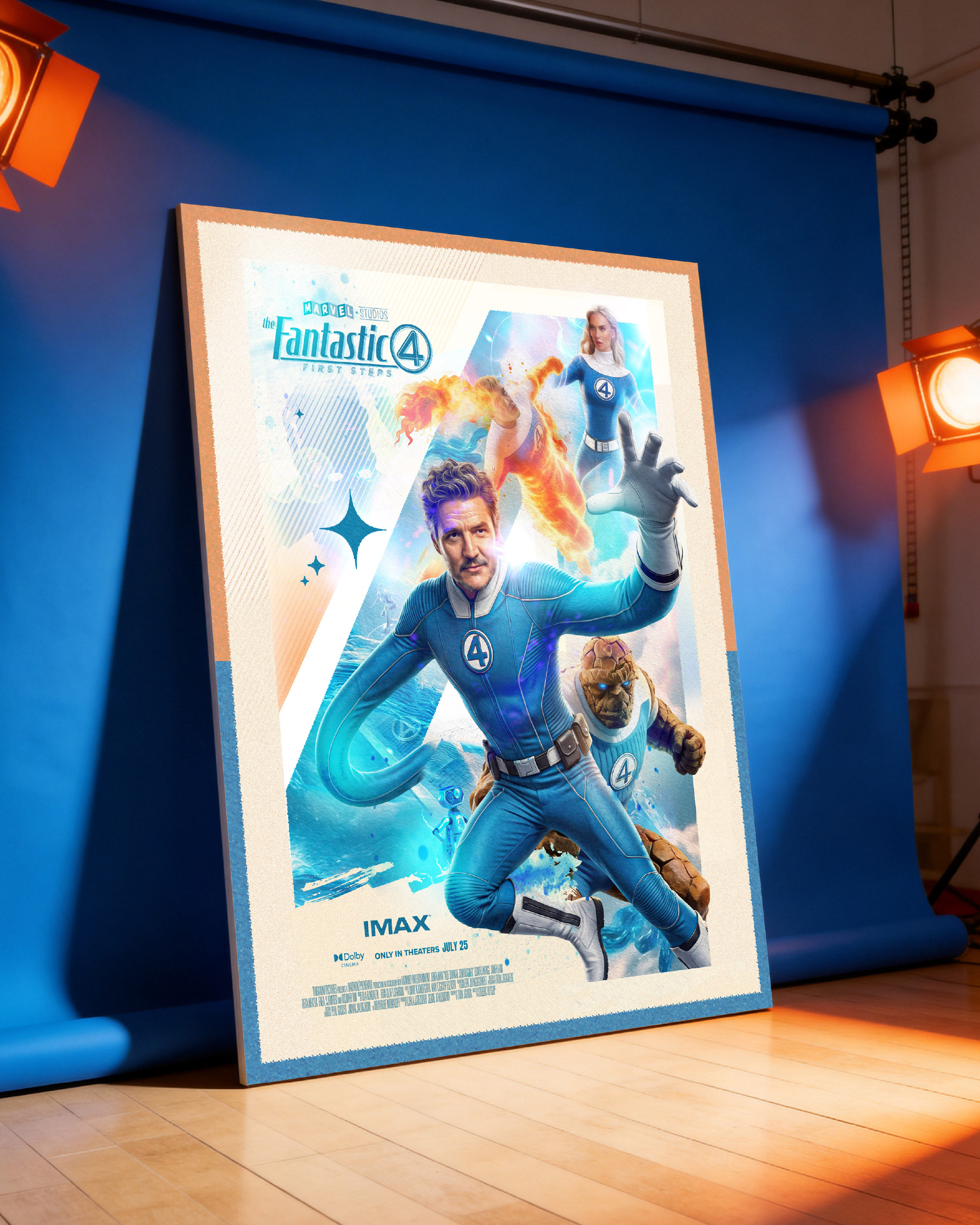 Large format studio advertising mockup exploring trade show, press junket, and theatrical promotional rollout usage