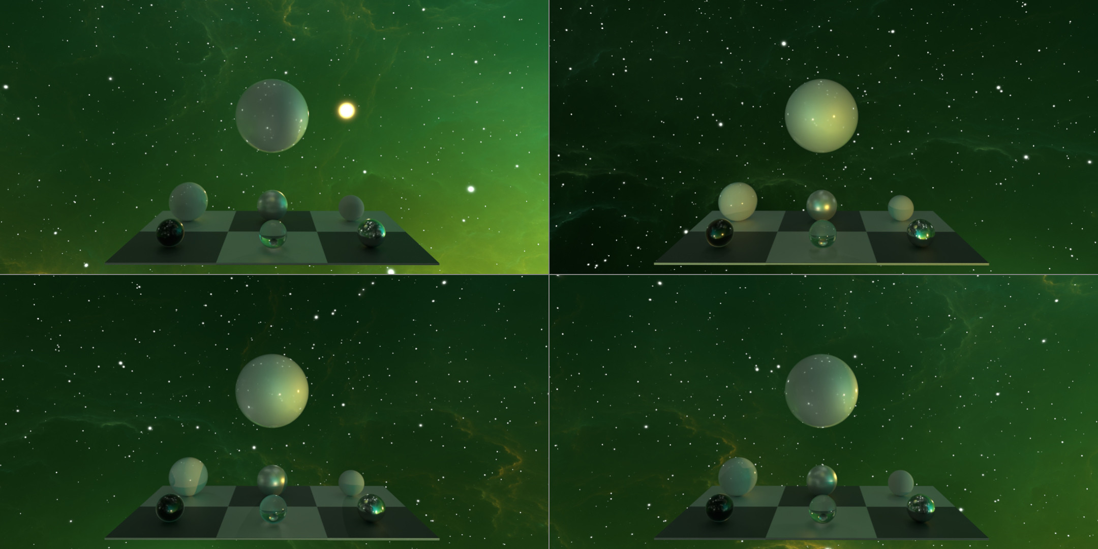 Blender examples illustrating how lighting appears in 3D scenes