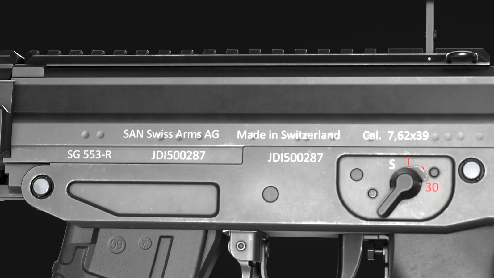 Markings (alt) on Grey Receiver