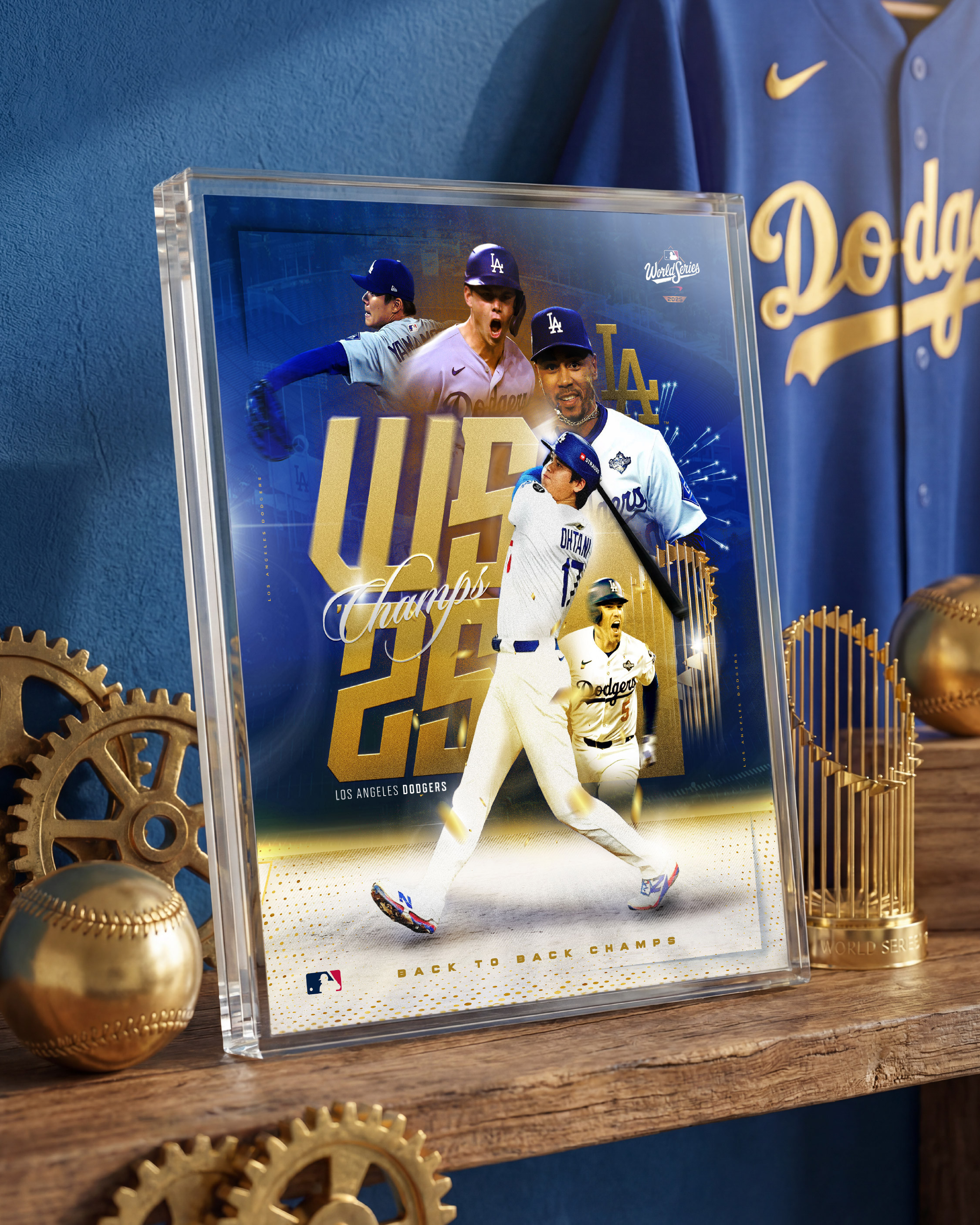 Championship artwork reimagined as a premium acrylic display piece. Designed to feel like official award or commemorative franchise merchandise