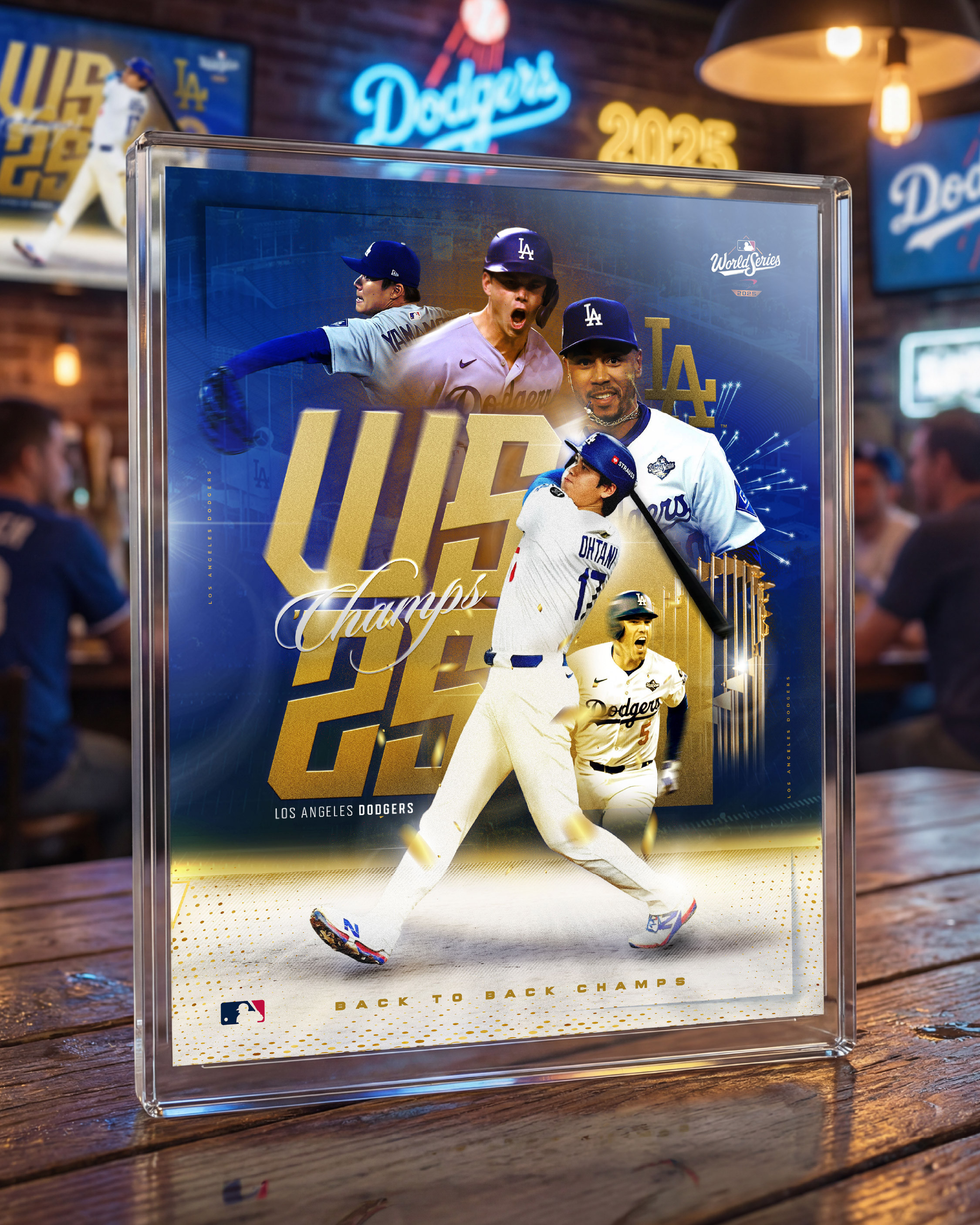 Environmental application placing the key art inside a live fan setting. Explores brand presence within celebratory public spaces