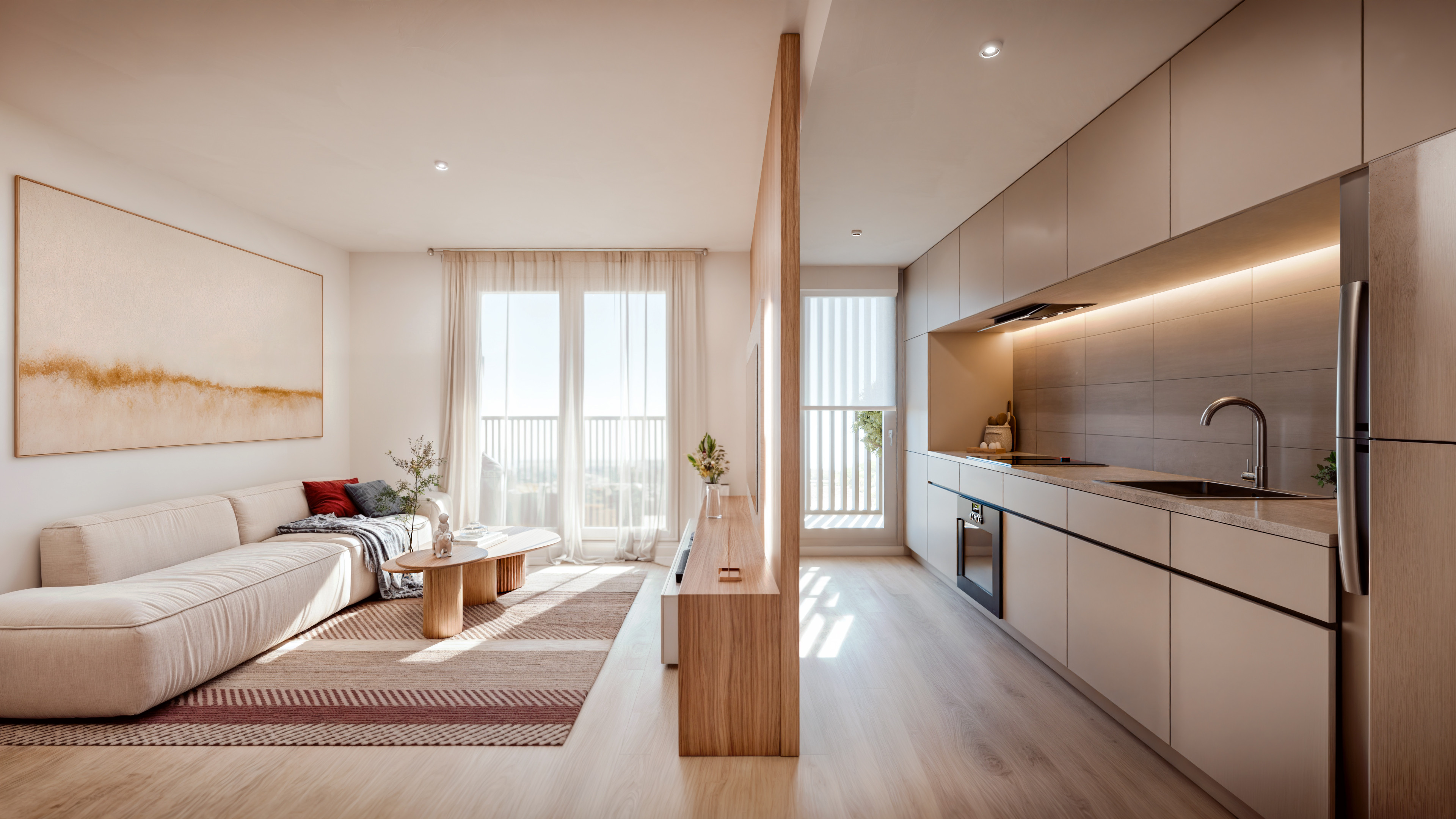 Livingroom/open kitchen