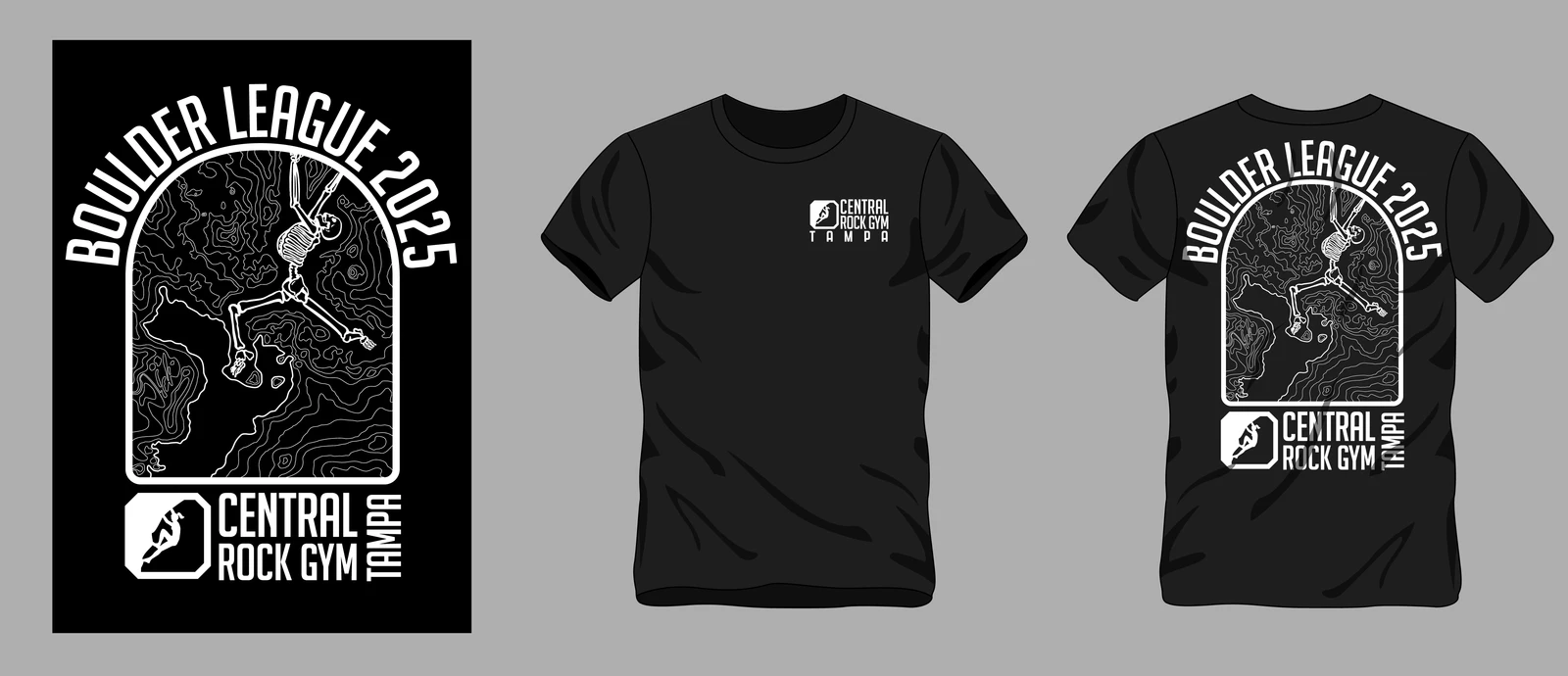 *Unused* 2025 T-shirt design for Central Rock Gym Tampa's boulder league