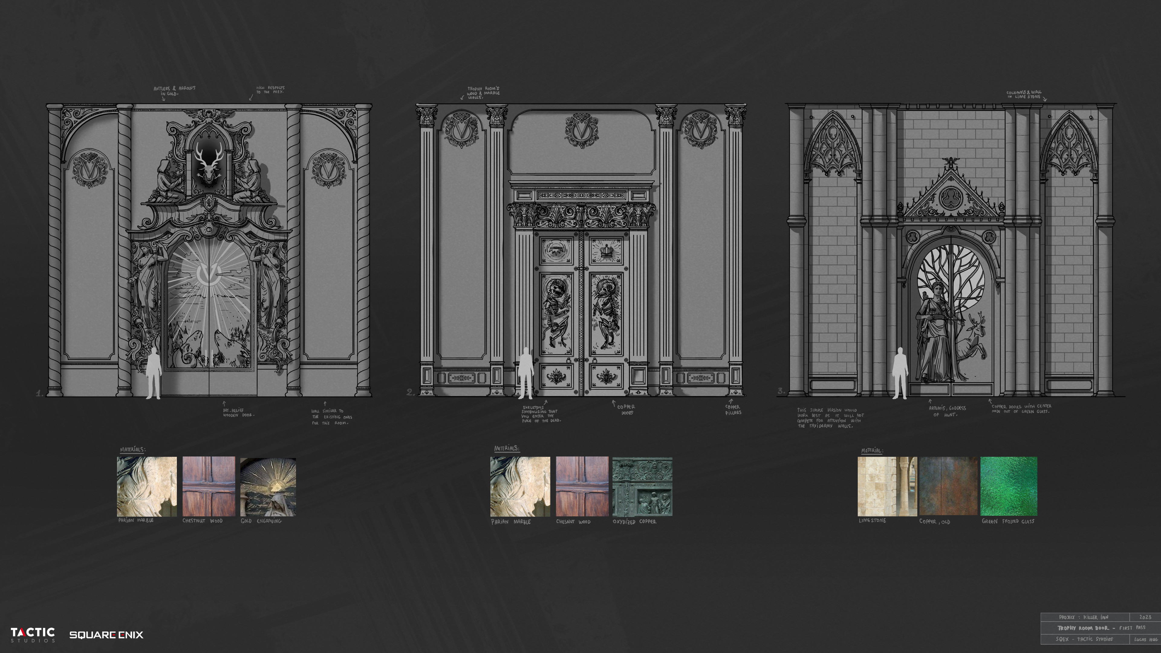 Trophy room main door concept.