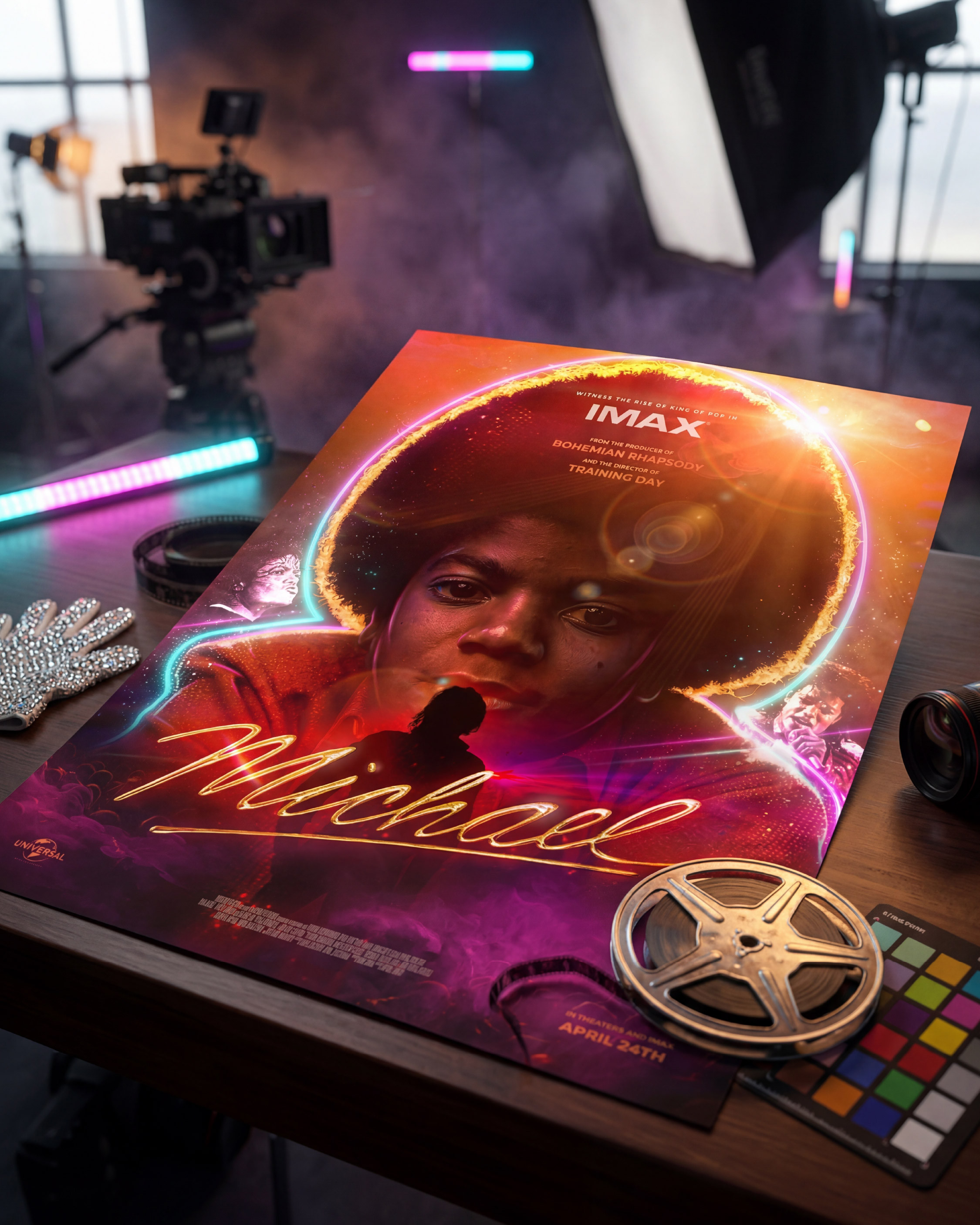 In-theater promotional installation designed to draw attention within cinema environments