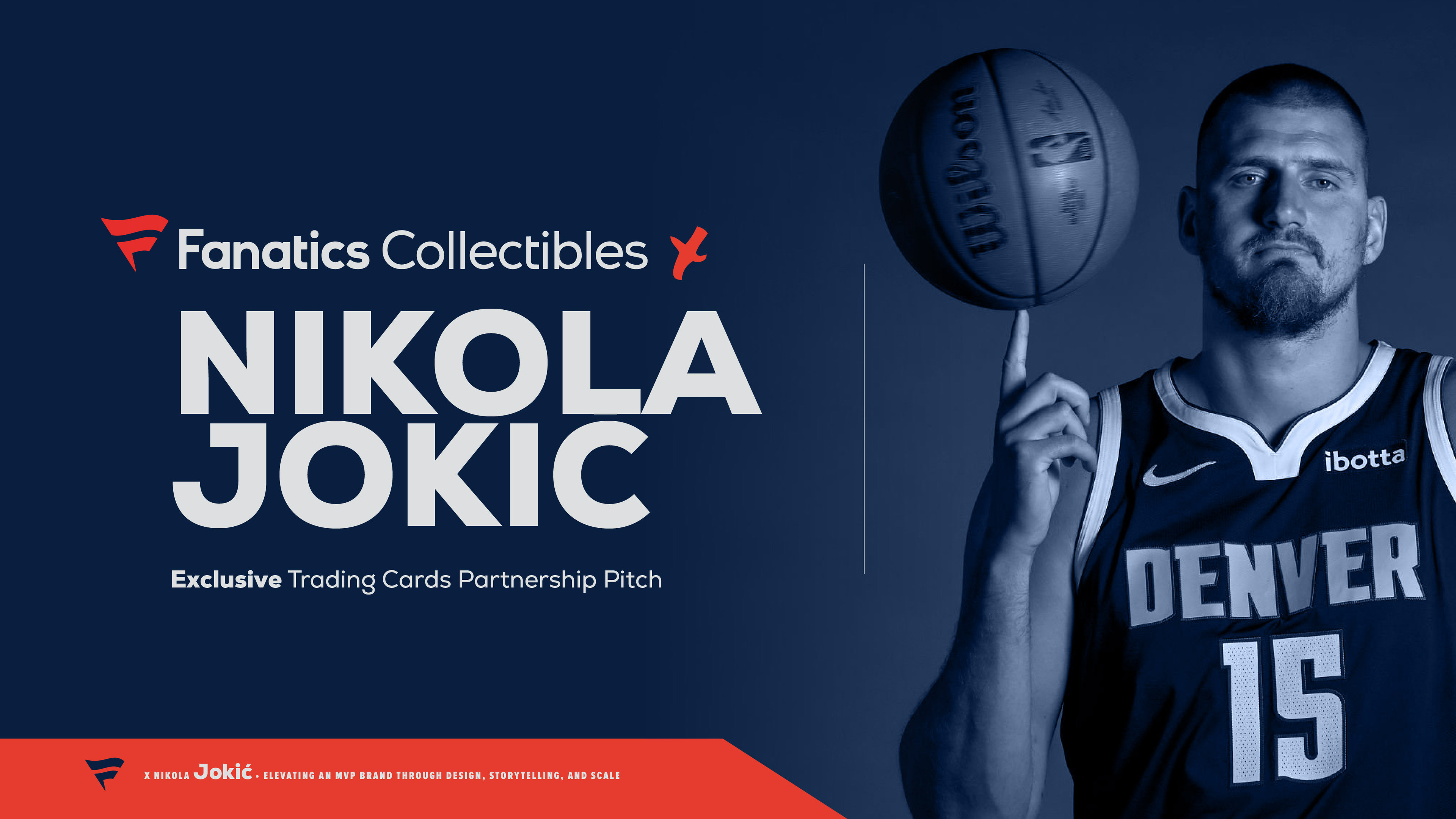Exclusive trading card partnership pitch concept centered on elevating Nikola Jokić as a long-term collectible icon