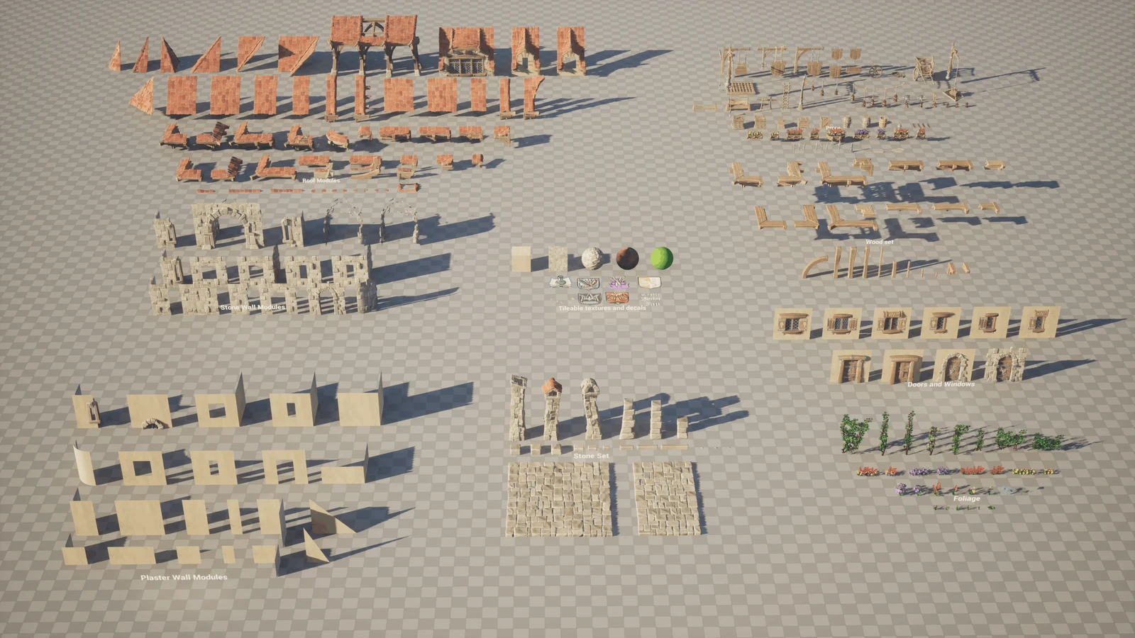 Asset zoo with all the modules and props have been used for the scene
