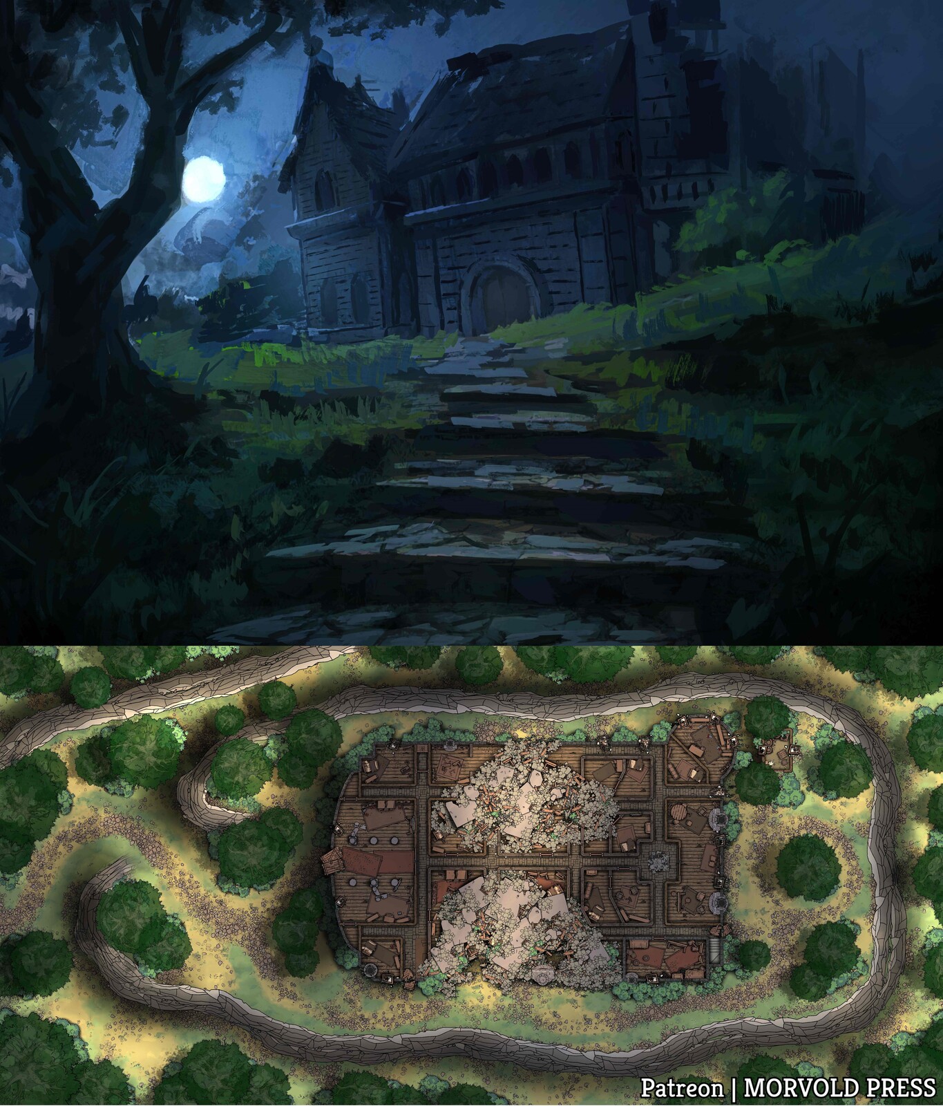 Ruined Tresendar Manor [68 x 33]