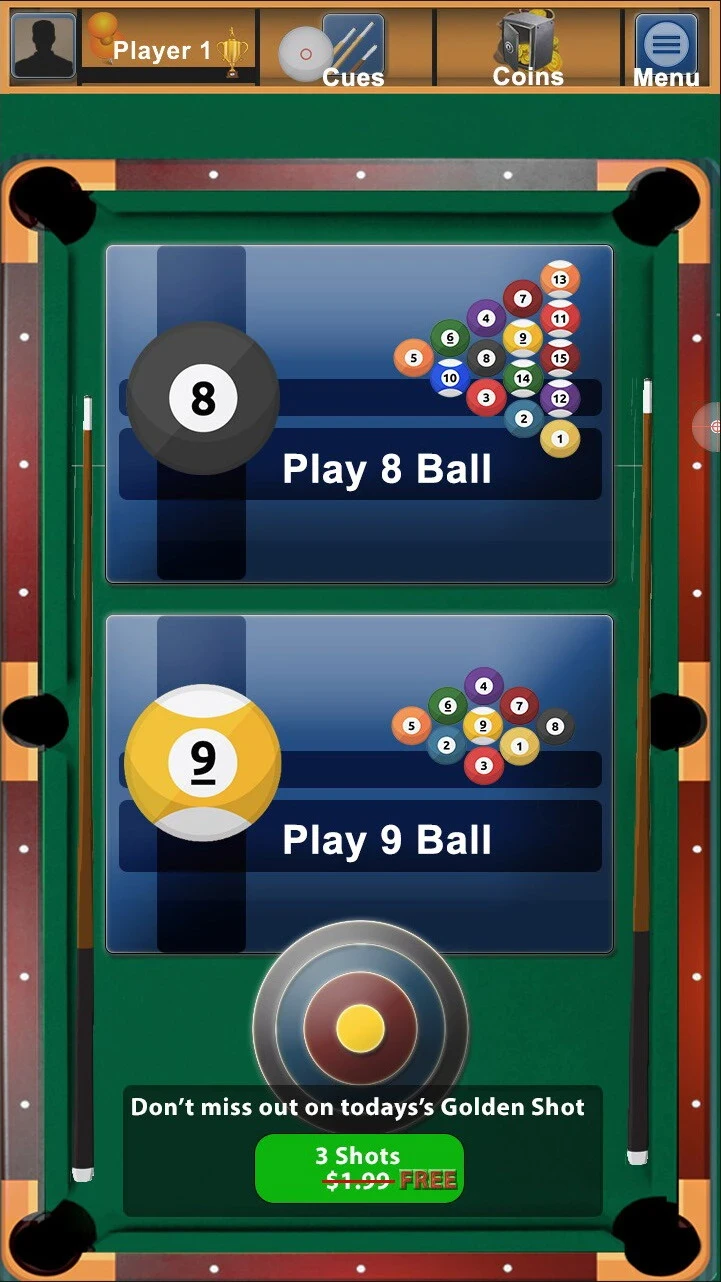 Pool Shots Mobile App User Interface Design