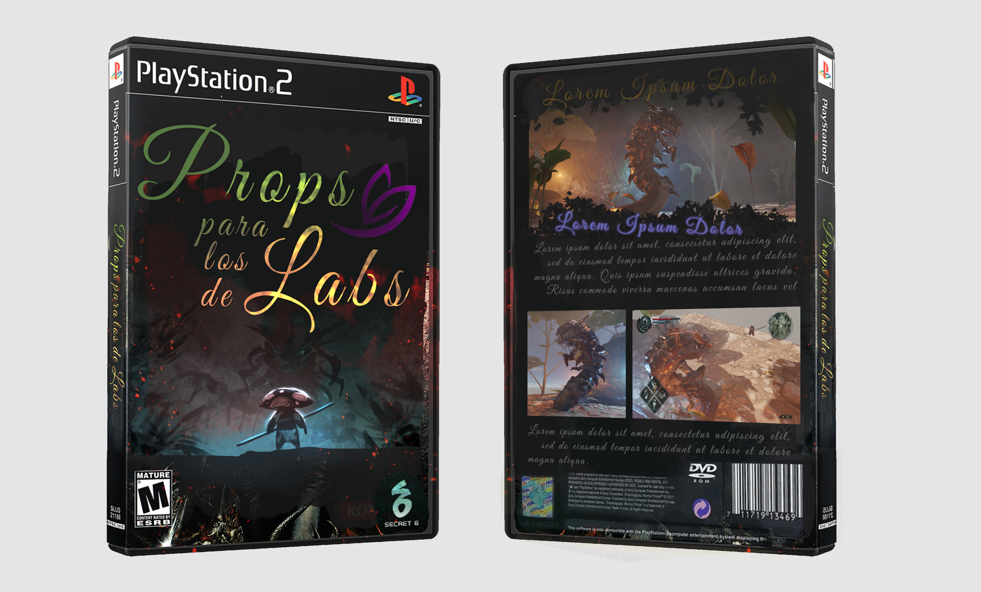 Classic mock-up of console game case with inside joke title.