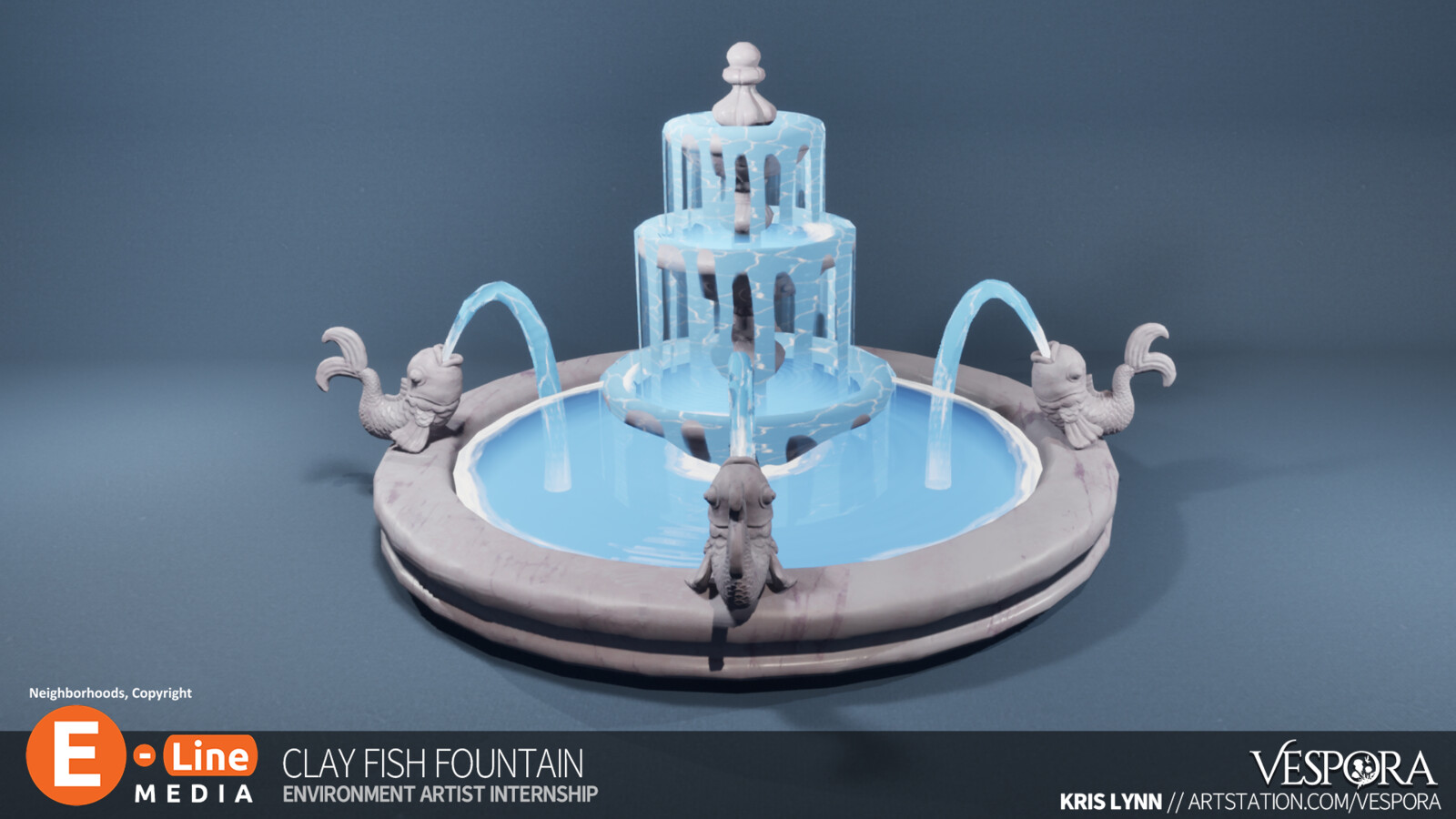 Fish Fountain Prop with custom water material